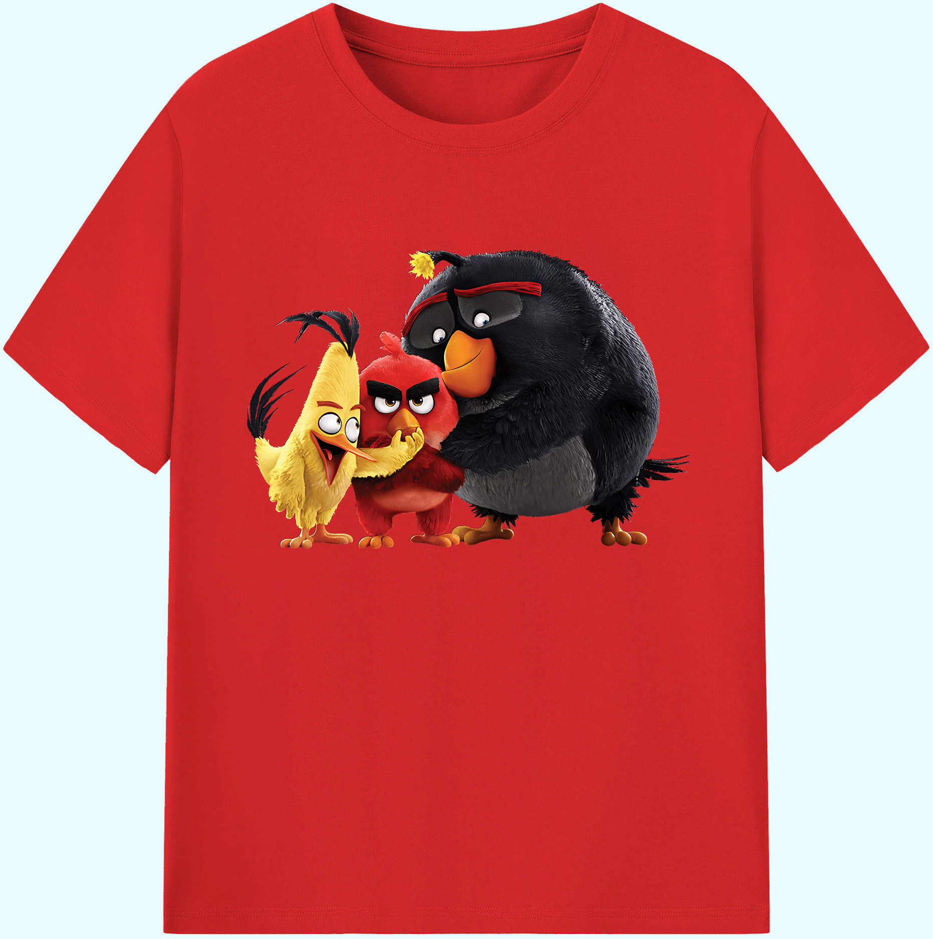（画像用） Angry Birds アングリーバード 綿100％ メンズ半袖Tシャツ｜肌触りやわらか＆通気性