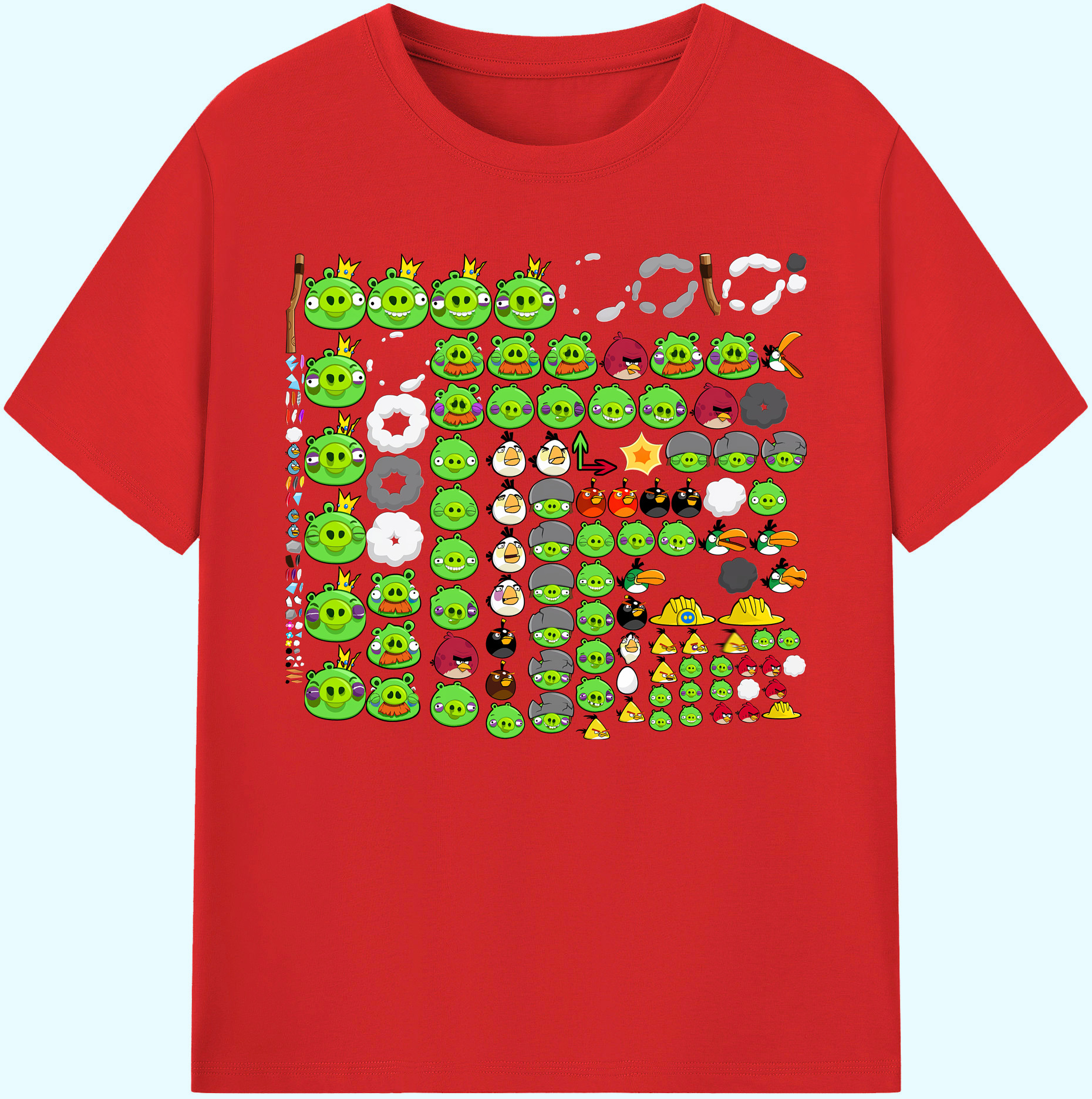 （画像用） Angry Birds アングリーバード 綿100％ メンズ半袖Tシャツ｜肌触りやわらか＆通気性