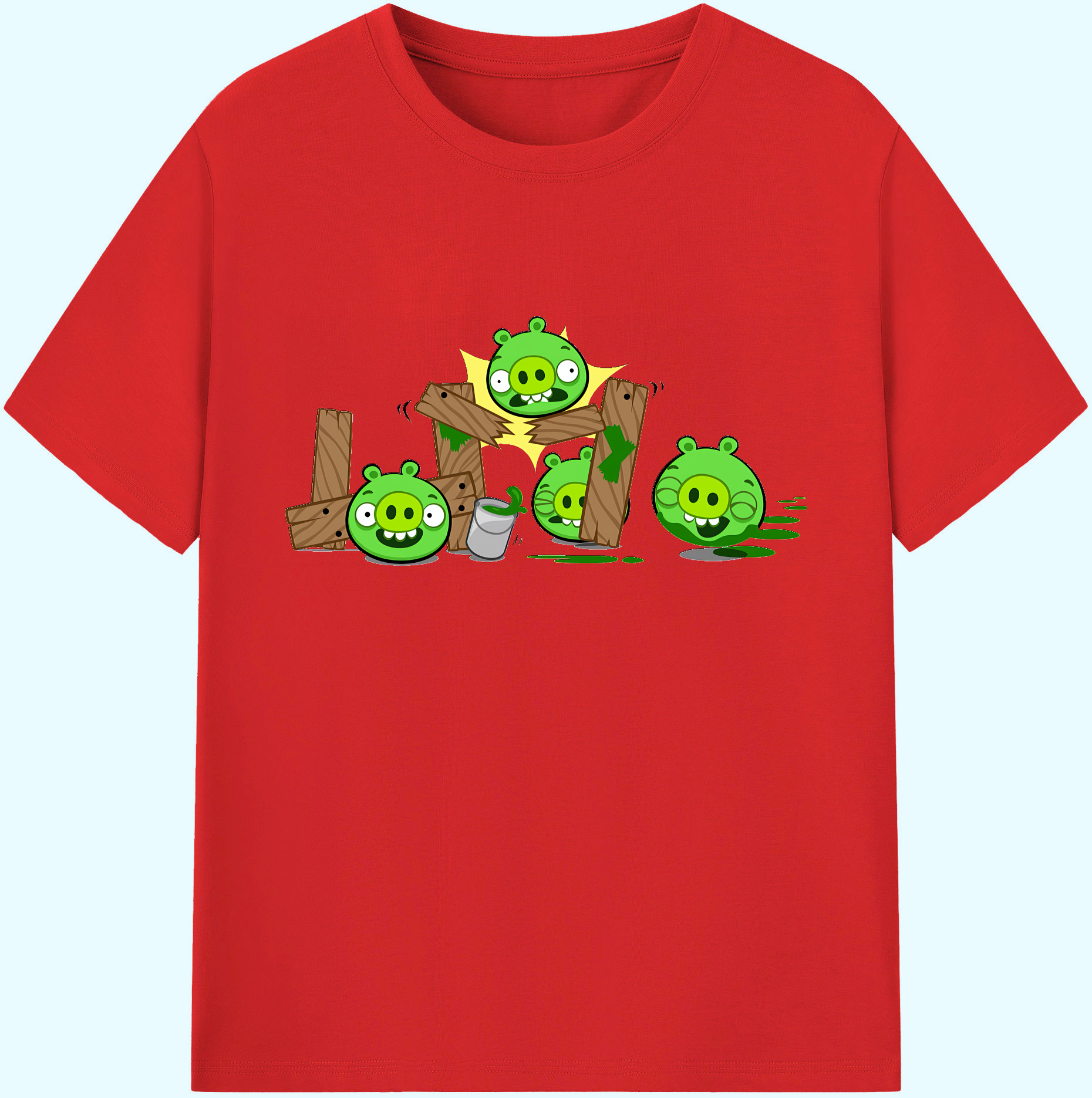 （画像用） Angry Birds アングリーバード 綿100％ メンズ半袖Tシャツ｜肌触りやわらか＆通気性