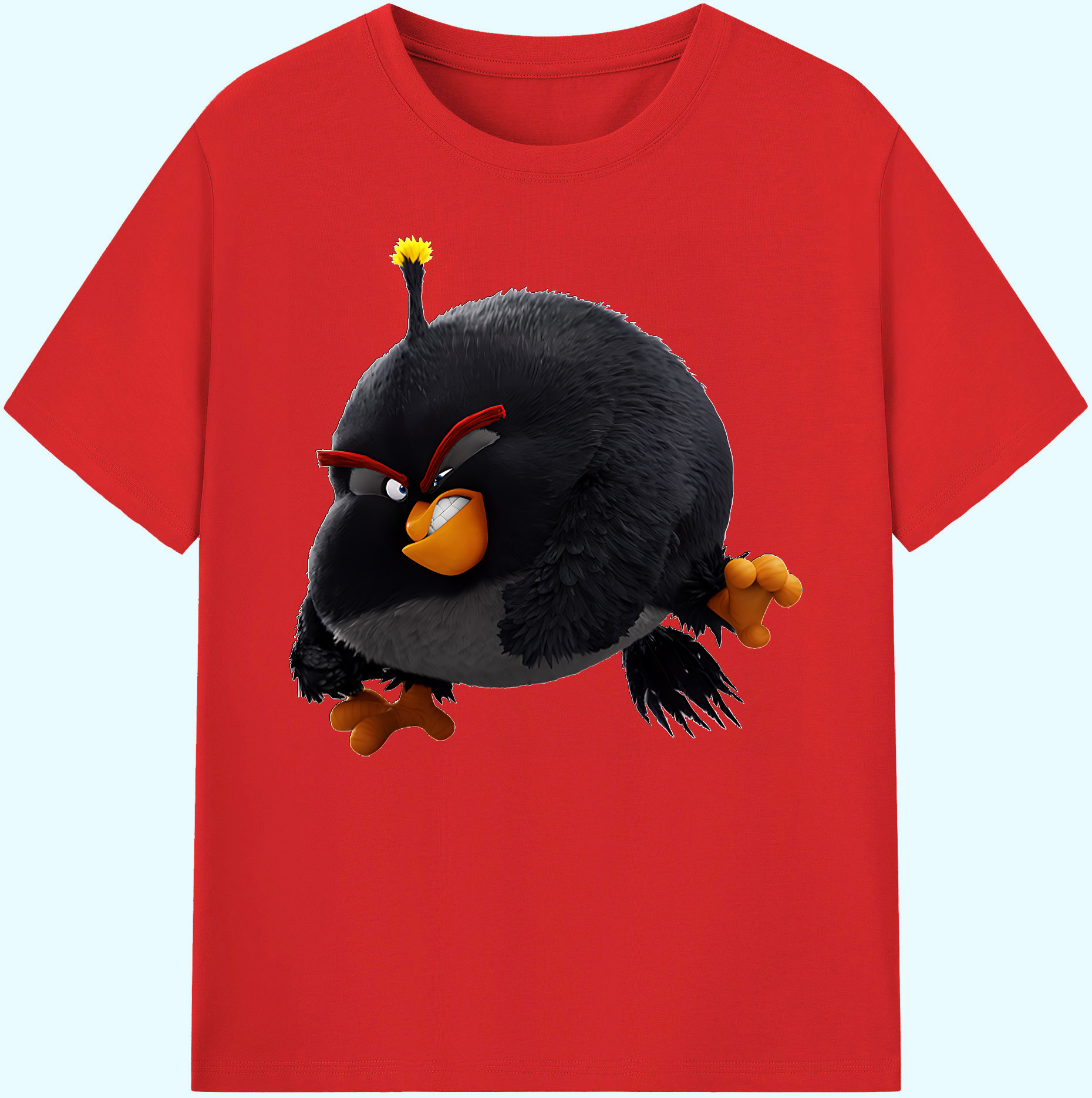 （画像用） Angry Birds アングリーバード 綿100％ メンズ半袖Tシャツ｜肌触りやわらか＆通気性