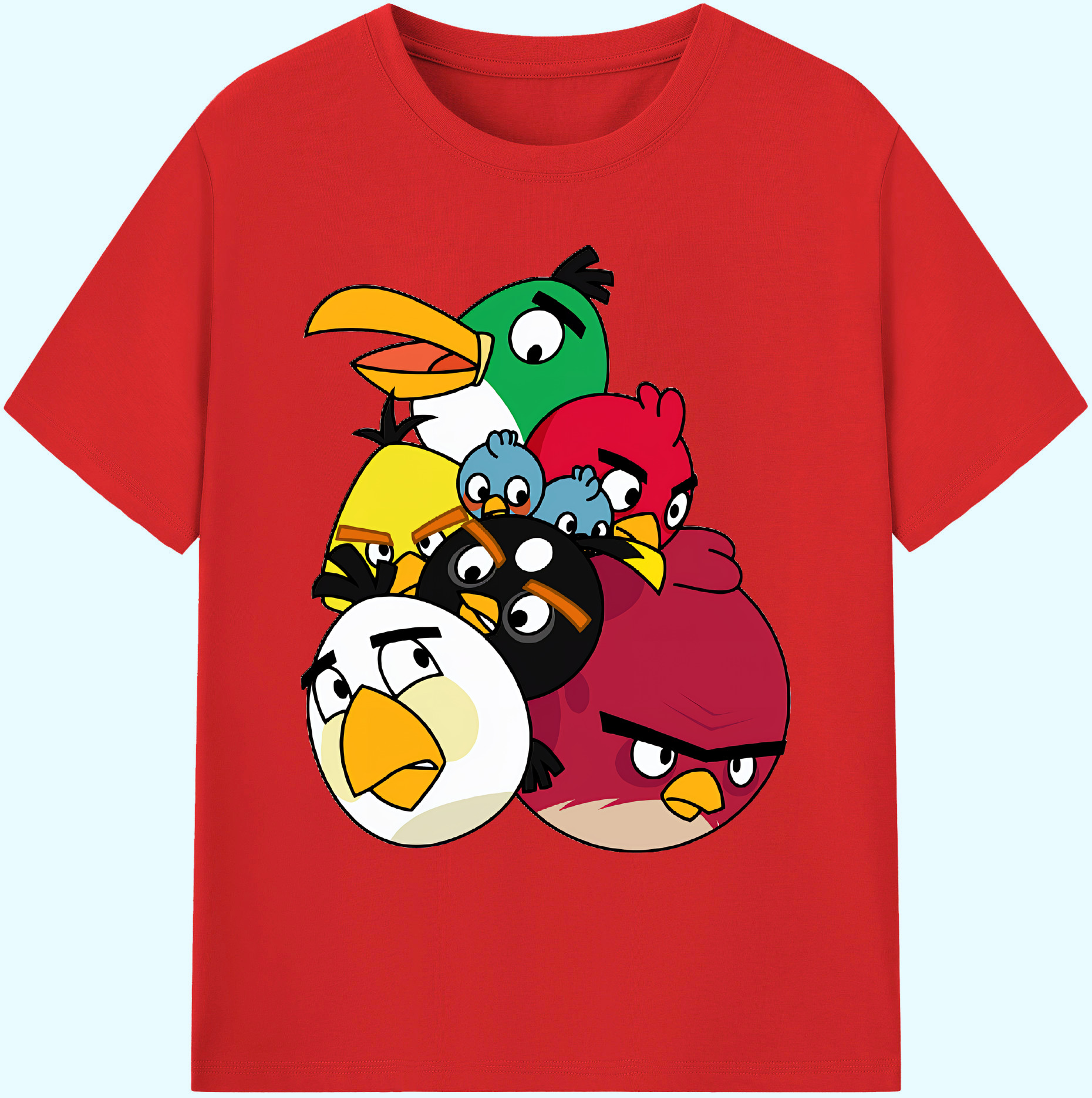 （画像用） Angry Birds アングリーバード 綿100％ メンズ半袖Tシャツ｜肌触りやわらか＆通気性