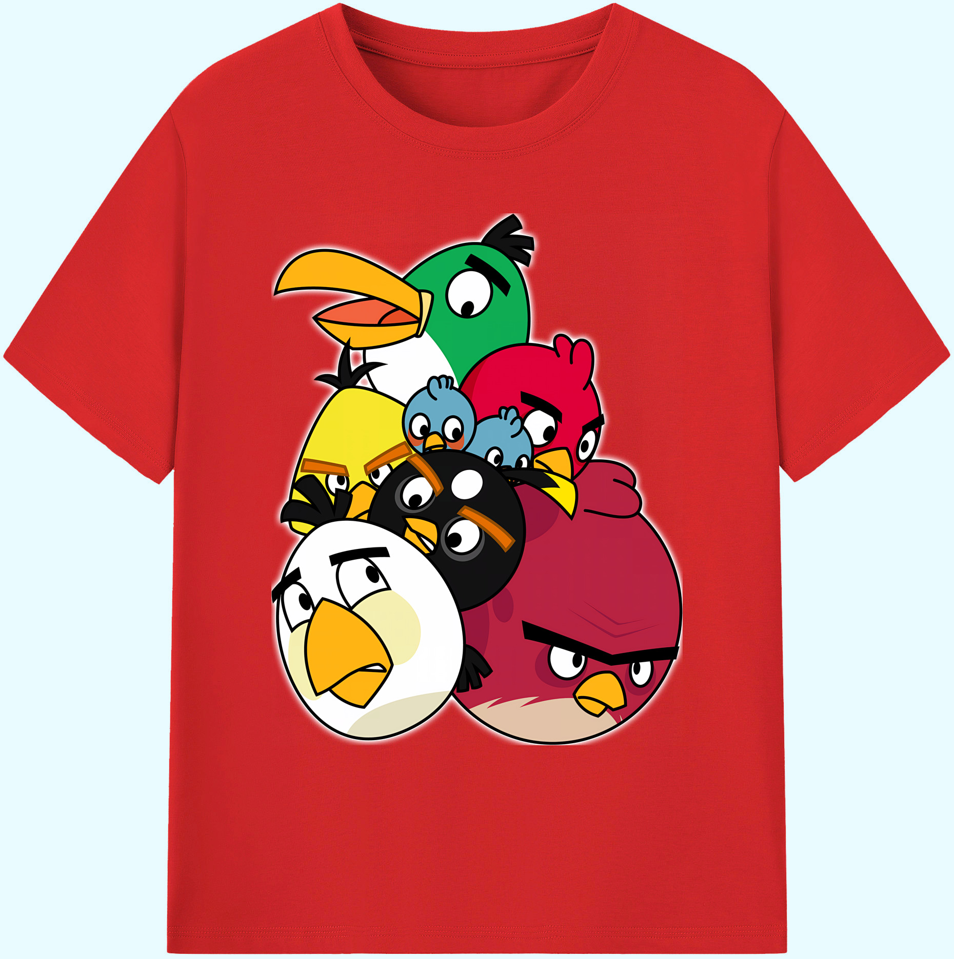 （画像用） Angry Birds アングリーバード 綿100％ メンズ半袖Tシャツ｜肌触りやわらか＆通気性