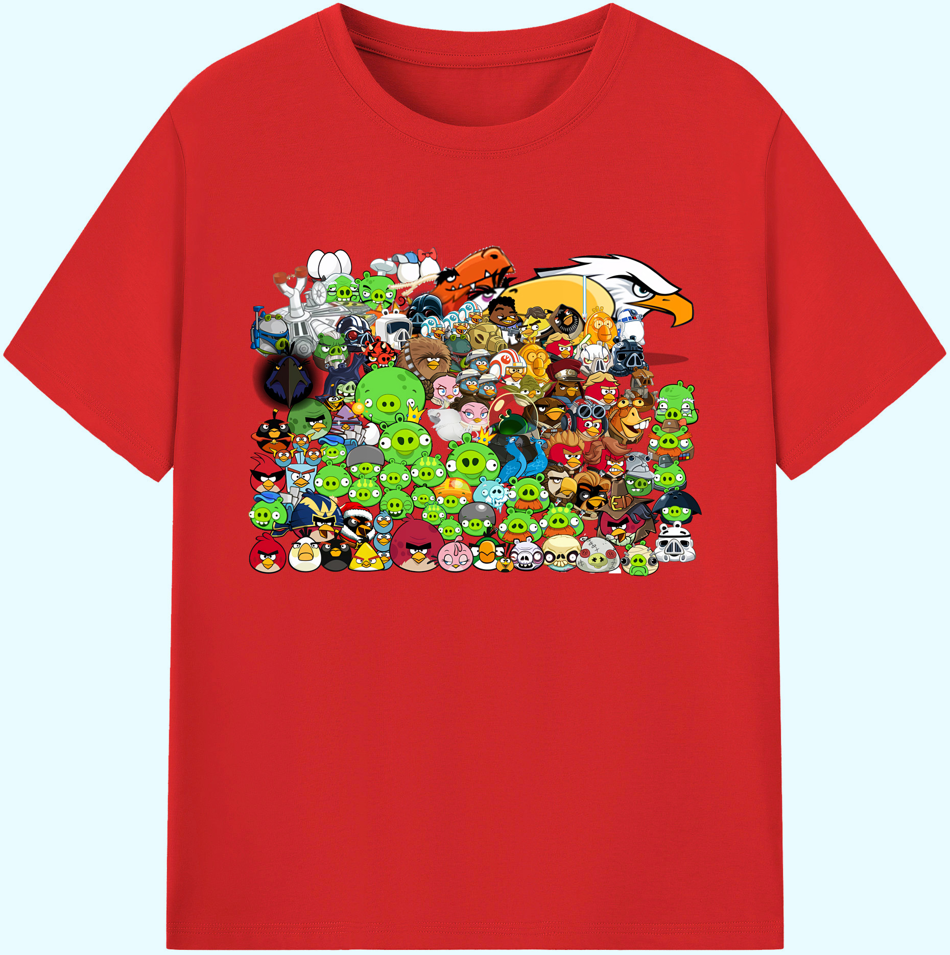 （画像用） Angry Birds アングリーバード 綿100％ メンズ半袖Tシャツ｜肌触りやわらか＆通気性