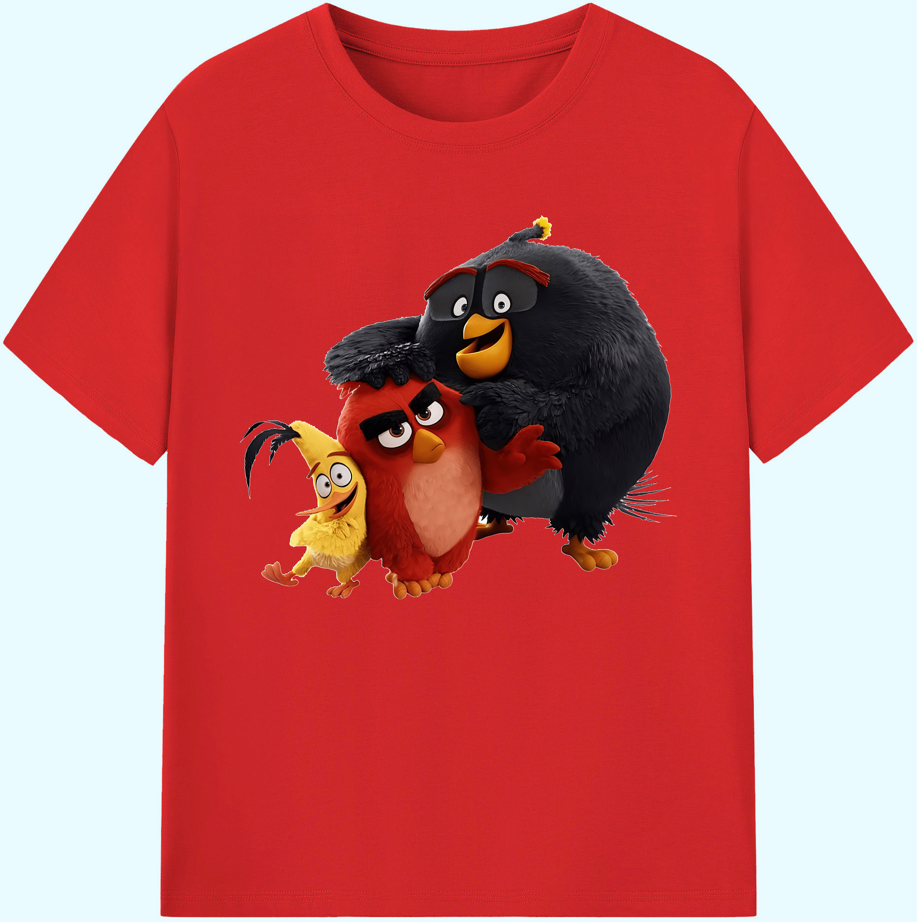 （画像用） Angry Birds アングリーバード 綿100％ メンズ半袖Tシャツ｜肌触りやわらか＆通気性