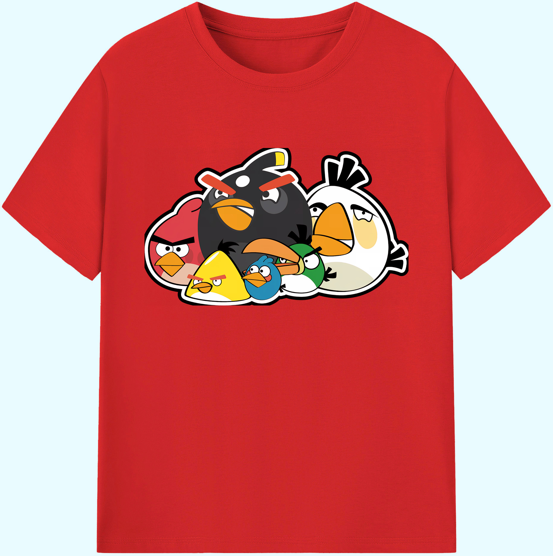 （画像用） Angry Birds アングリーバード 綿100％ メンズ半袖Tシャツ｜肌触りやわらか＆通気性
