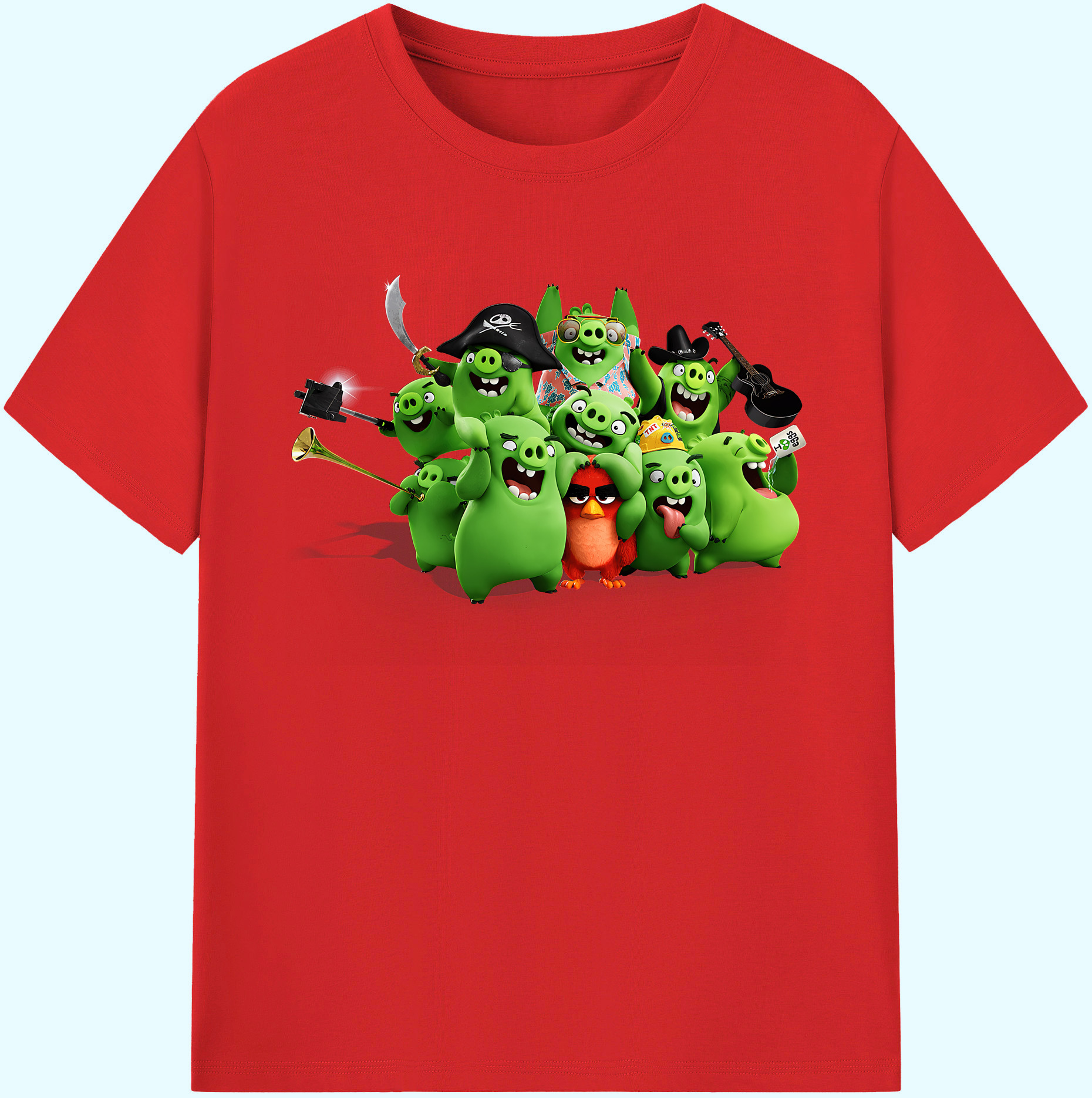 （画像用） Angry Birds アングリーバード 綿100％ メンズ半袖Tシャツ｜肌触りやわらか＆通気性