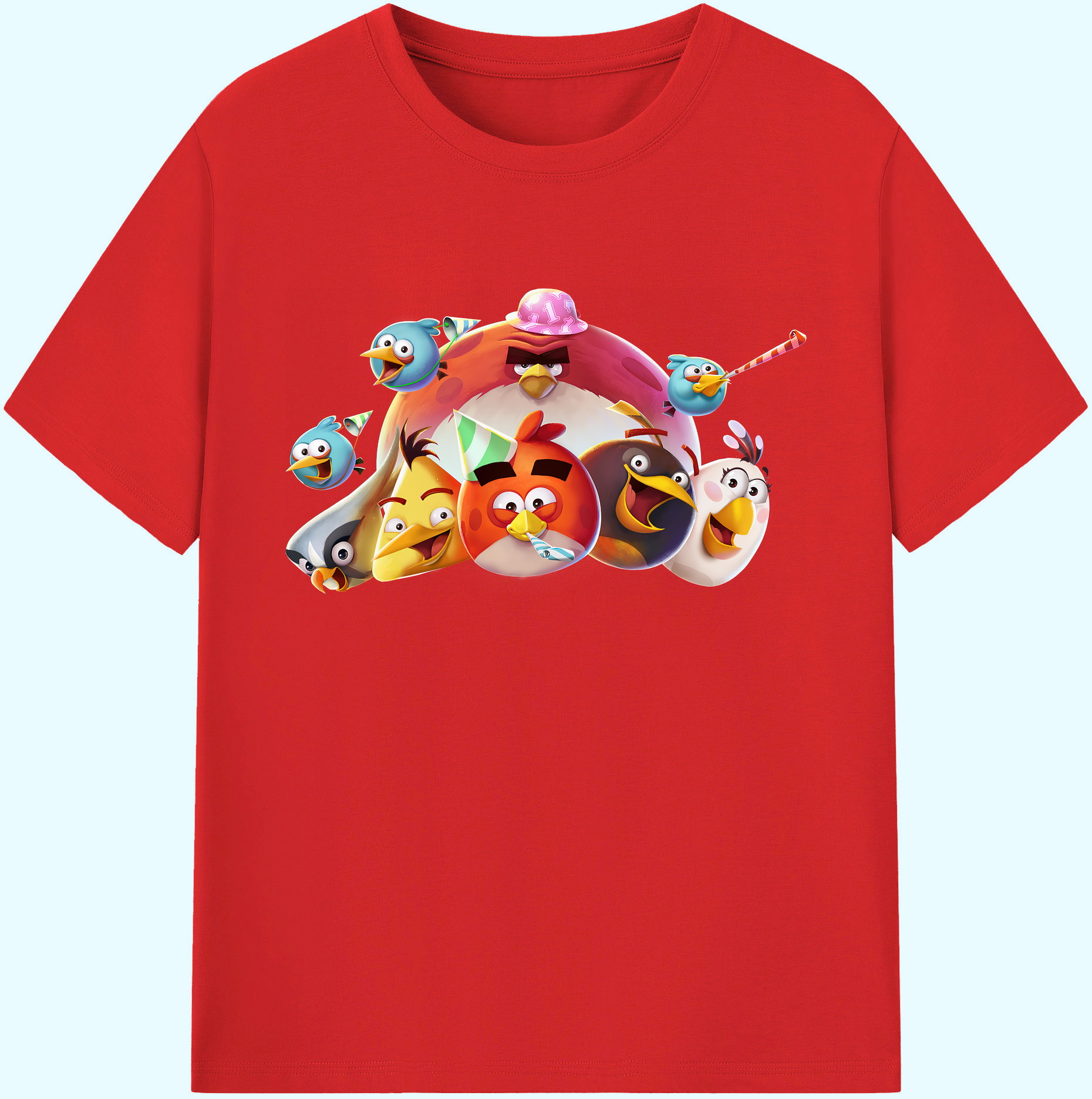 （画像用） Angry Birds アングリーバード 綿100％ メンズ半袖Tシャツ｜肌触りやわらか＆通気性