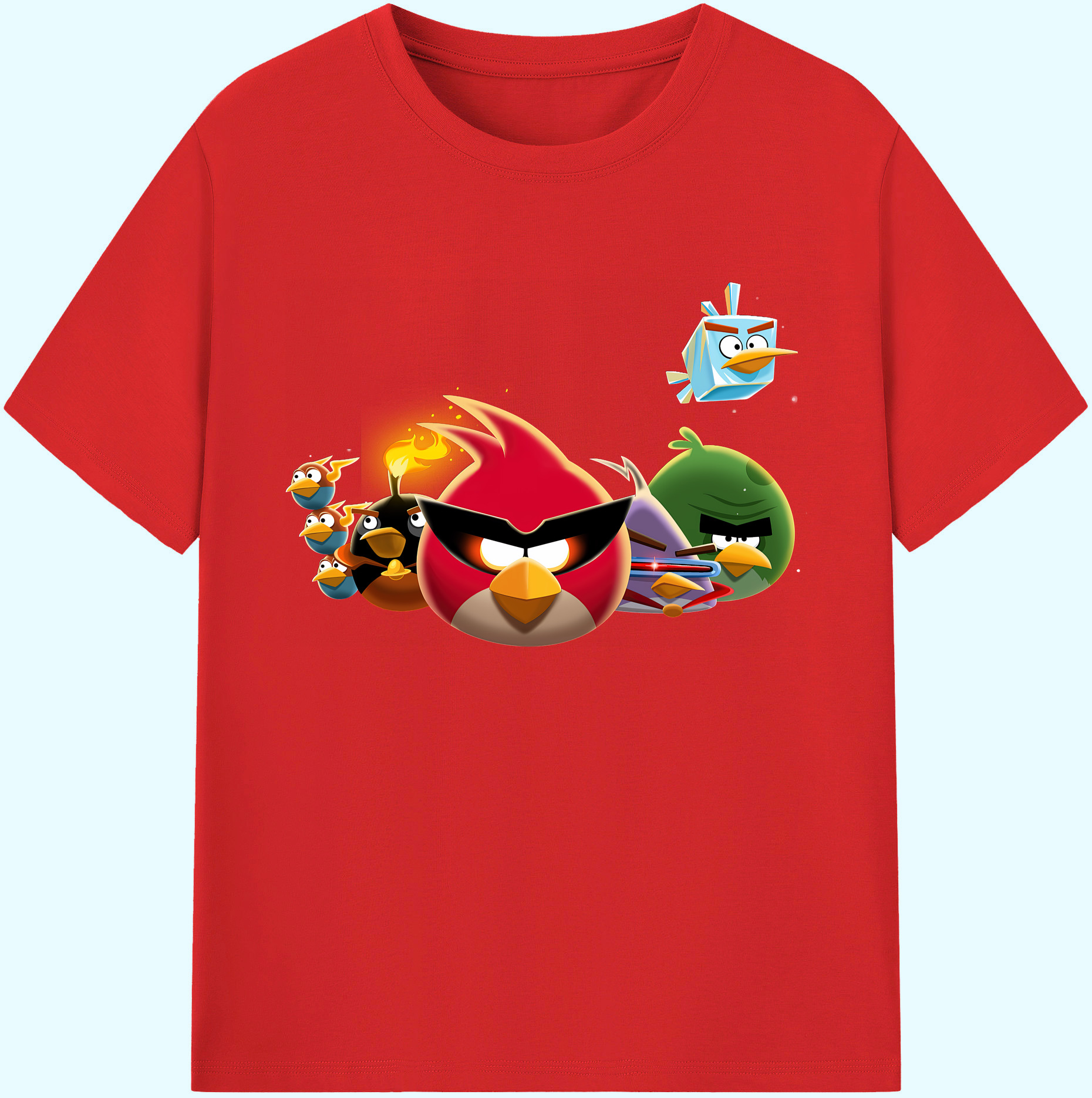 （画像用） Angry Birds アングリーバード 綿100％ メンズ半袖Tシャツ｜肌触りやわらか＆通気性