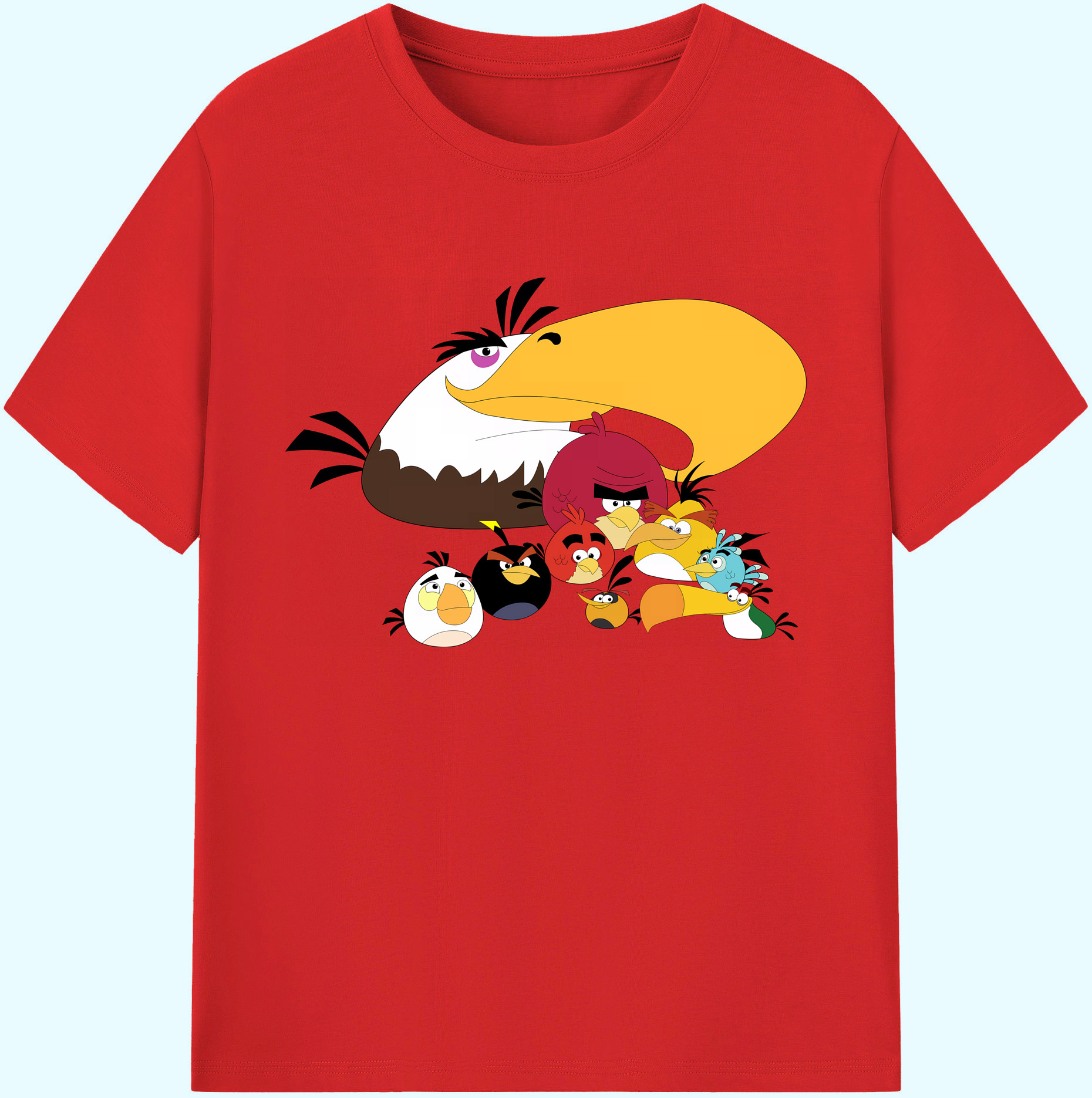 （画像用） Angry Birds アングリーバード 綿100％ メンズ半袖Tシャツ｜肌触りやわらか＆通気性