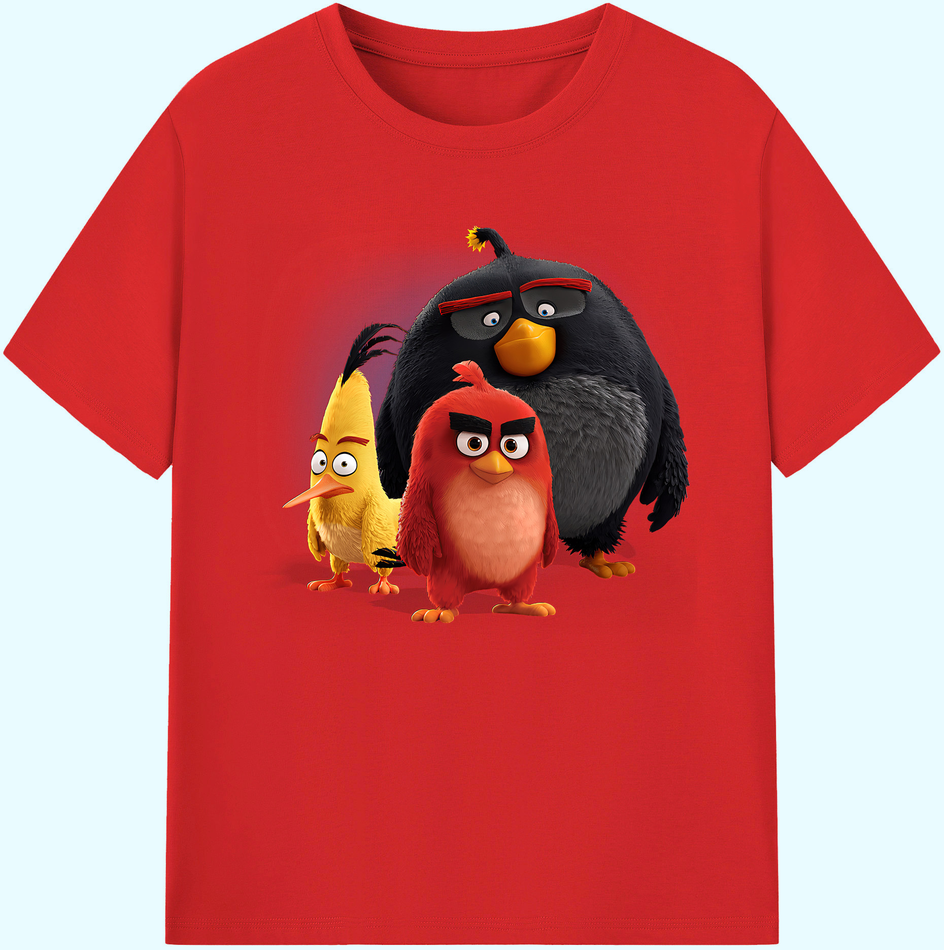 （画像用） Angry Birds アングリーバード 綿100％ メンズ半袖Tシャツ｜肌触りやわらか＆通気性