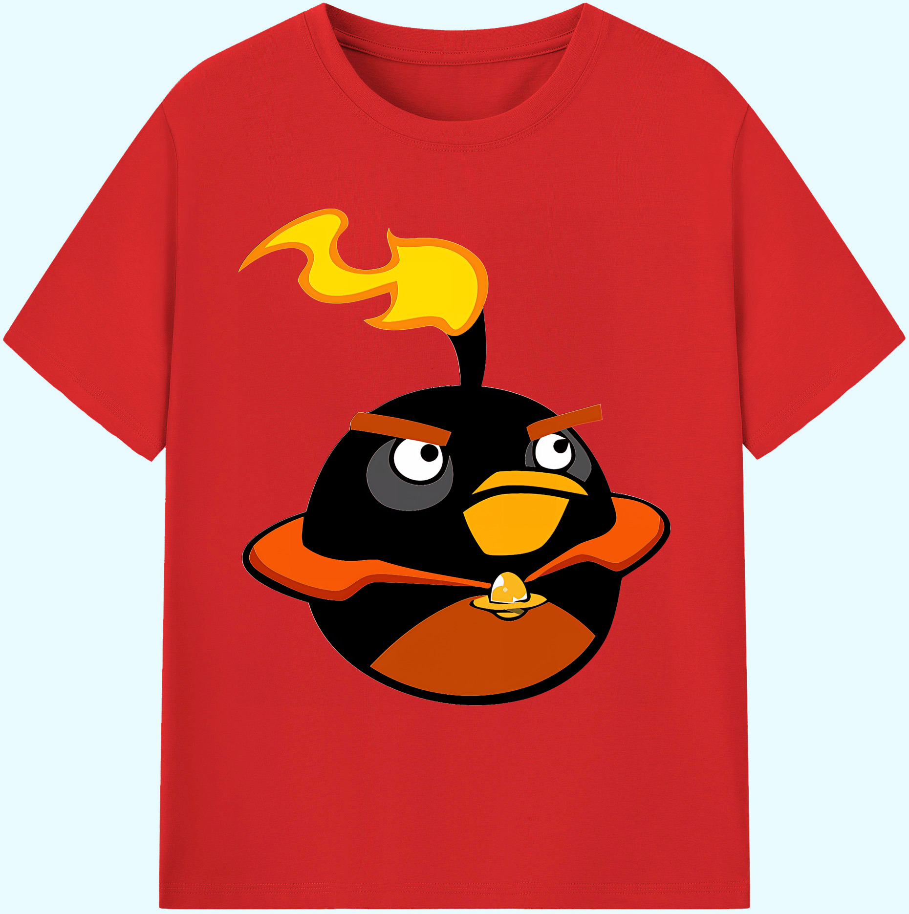（画像用） Angry Birds アングリーバード 綿100％ メンズ半袖Tシャツ｜肌触りやわらか＆通気性