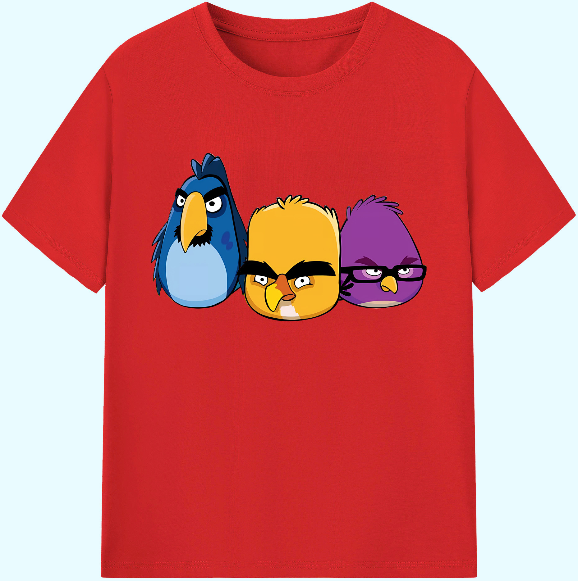 （画像用） Angry Birds アングリーバード 綿100％ メンズ半袖Tシャツ｜肌触りやわらか＆通気性