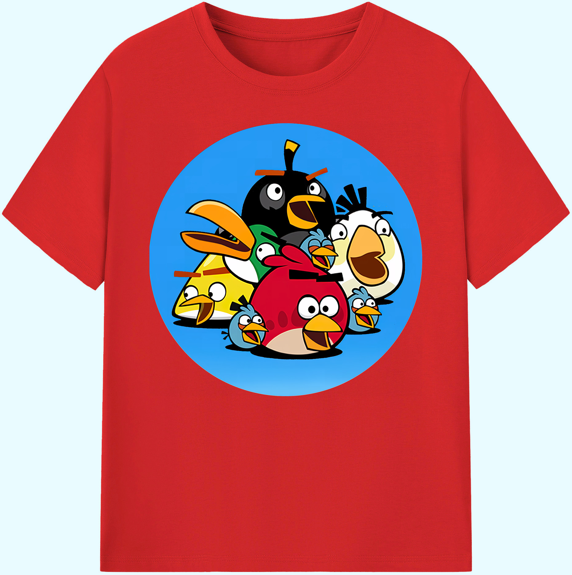 （画像用） Angry Birds アングリーバード 綿100％ メンズ半袖Tシャツ｜肌触りやわらか＆通気性