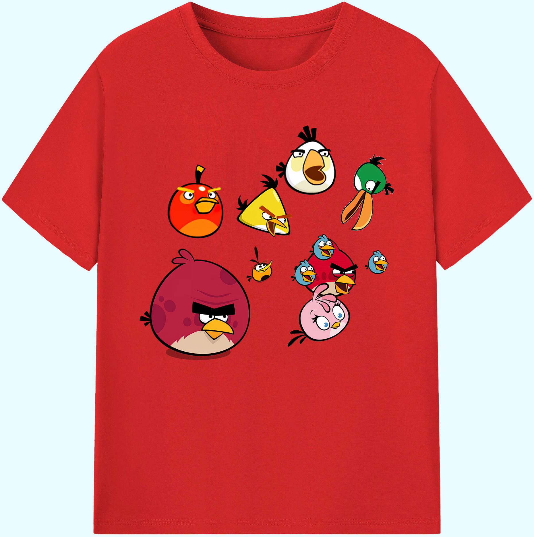 （画像用） Angry Birds アングリーバード 綿100％ メンズ半袖Tシャツ｜肌触りやわらか＆通気性