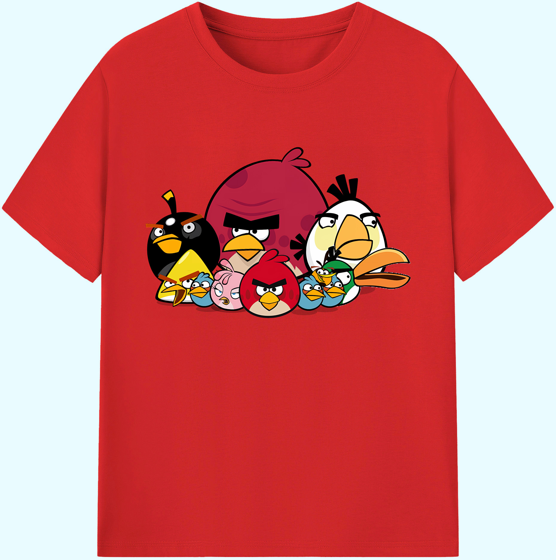 （画像用） Angry Birds アングリーバード 綿100％ メンズ半袖Tシャツ｜肌触りやわらか＆通気性
