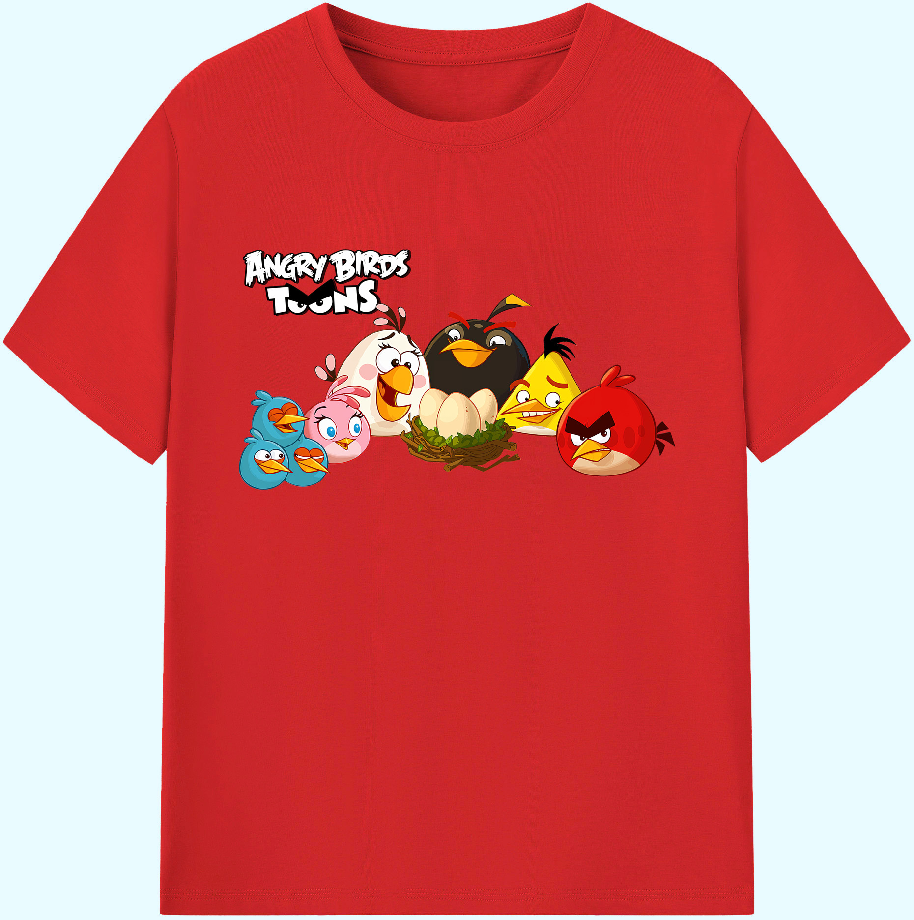 （画像用） Angry Birds アングリーバード 綿100％ メンズ半袖Tシャツ｜肌触りやわらか＆通気性
