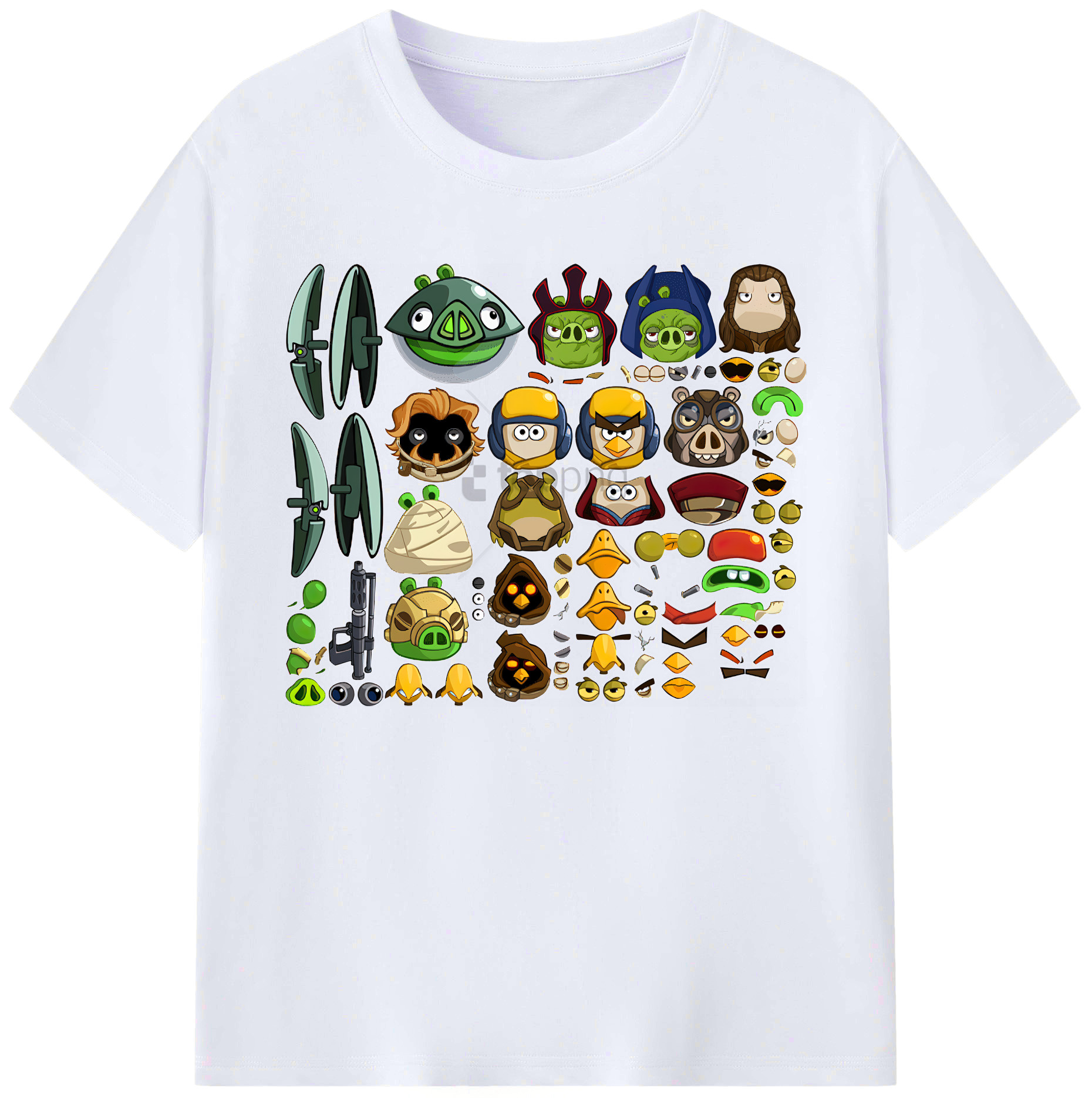（画像用） Angry Birds アングリーバード 綿100％ メンズ半袖Tシャツ｜肌触りやわらか＆通気性