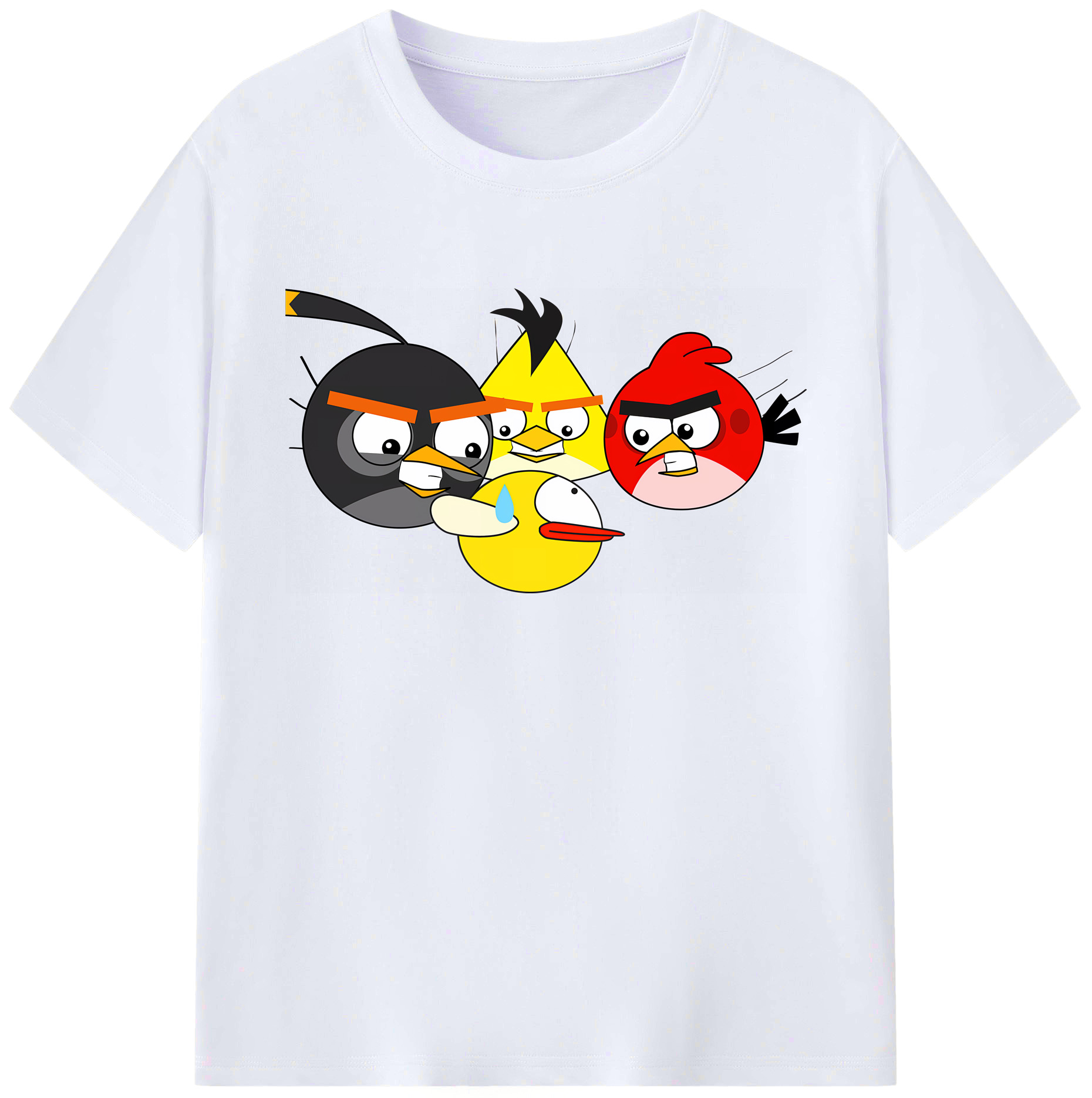 （画像用） Angry Birds アングリーバード 綿100％ メンズ半袖Tシャツ｜肌触りやわらか＆通気性