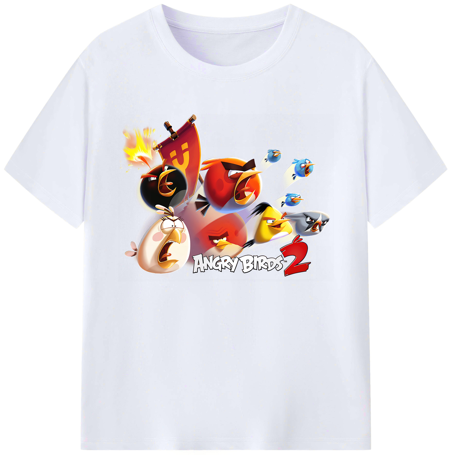 （画像用） Angry Birds アングリーバード 綿100％ メンズ半袖Tシャツ｜肌触りやわらか＆通気性