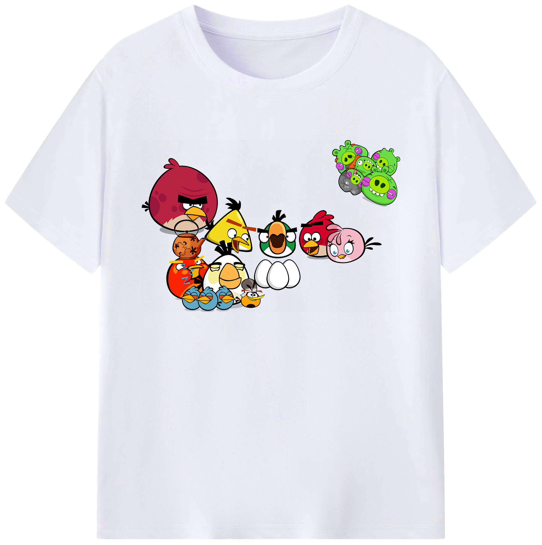 （画像用） Angry Birds アングリーバード 綿100％ メンズ半袖Tシャツ｜肌触りやわらか＆通気性