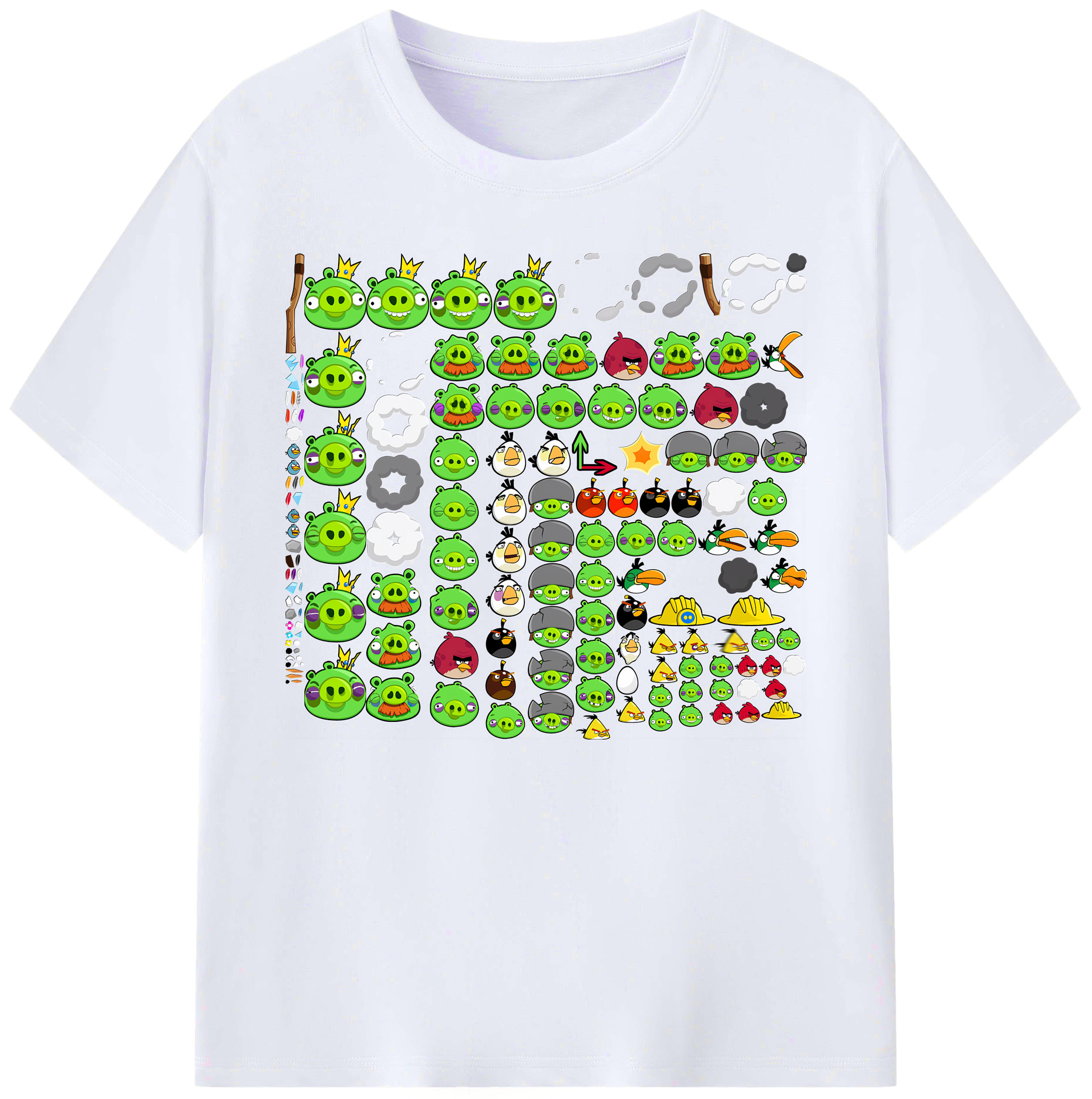 （画像用） Angry Birds アングリーバード 綿100％ メンズ半袖Tシャツ｜肌触りやわらか＆通気性