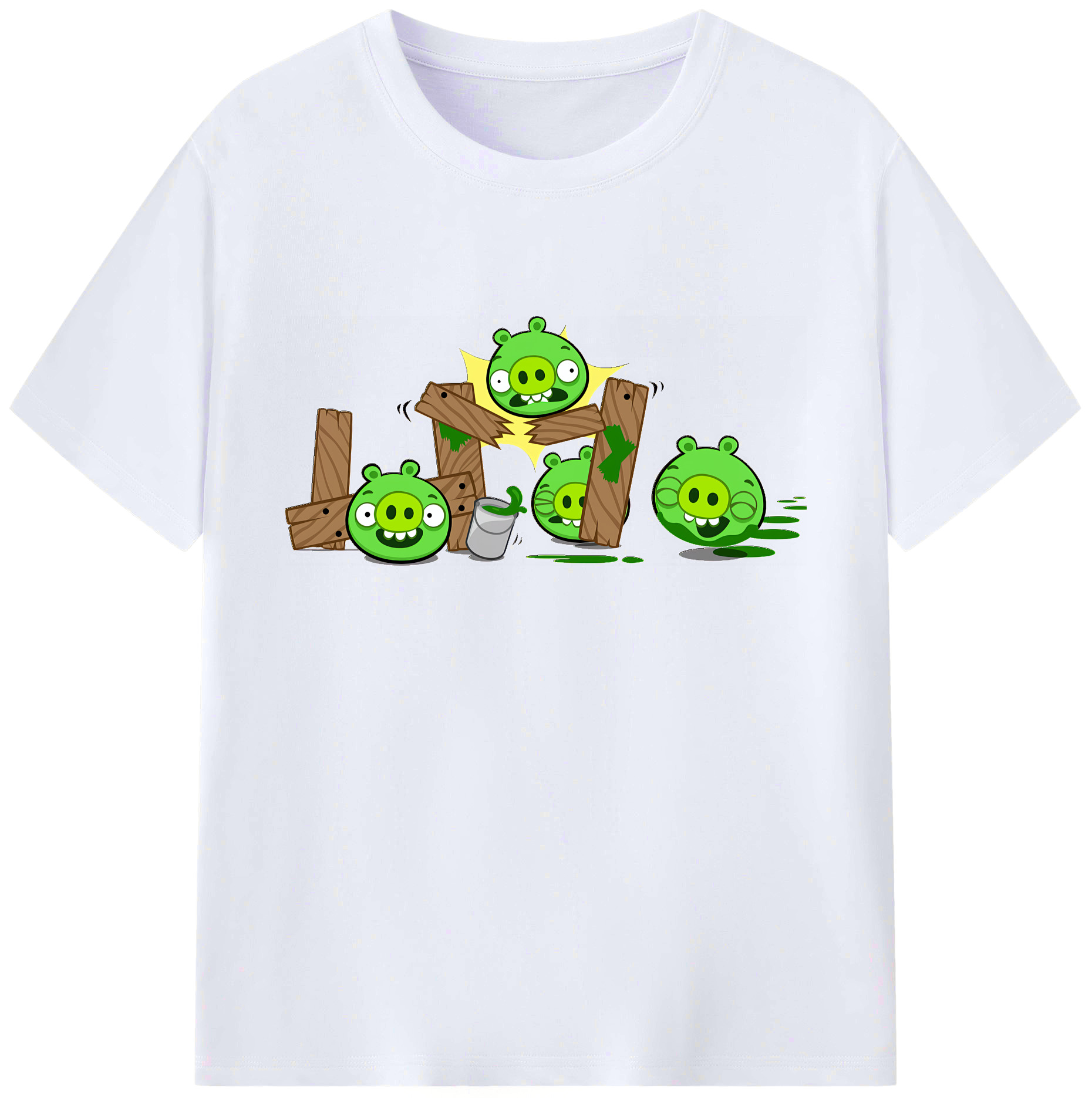 （画像用） Angry Birds アングリーバード 綿100％ メンズ半袖Tシャツ｜肌触りやわらか＆通気性