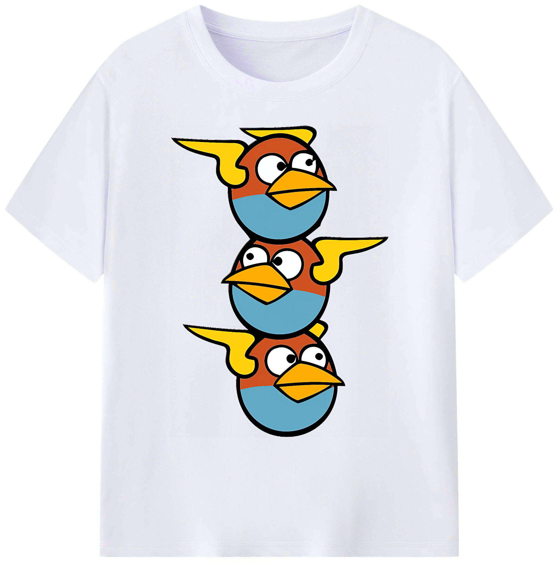 （画像用） Angry Birds アングリーバード 綿100％ メンズ半袖Tシャツ｜肌触りやわらか＆通気性