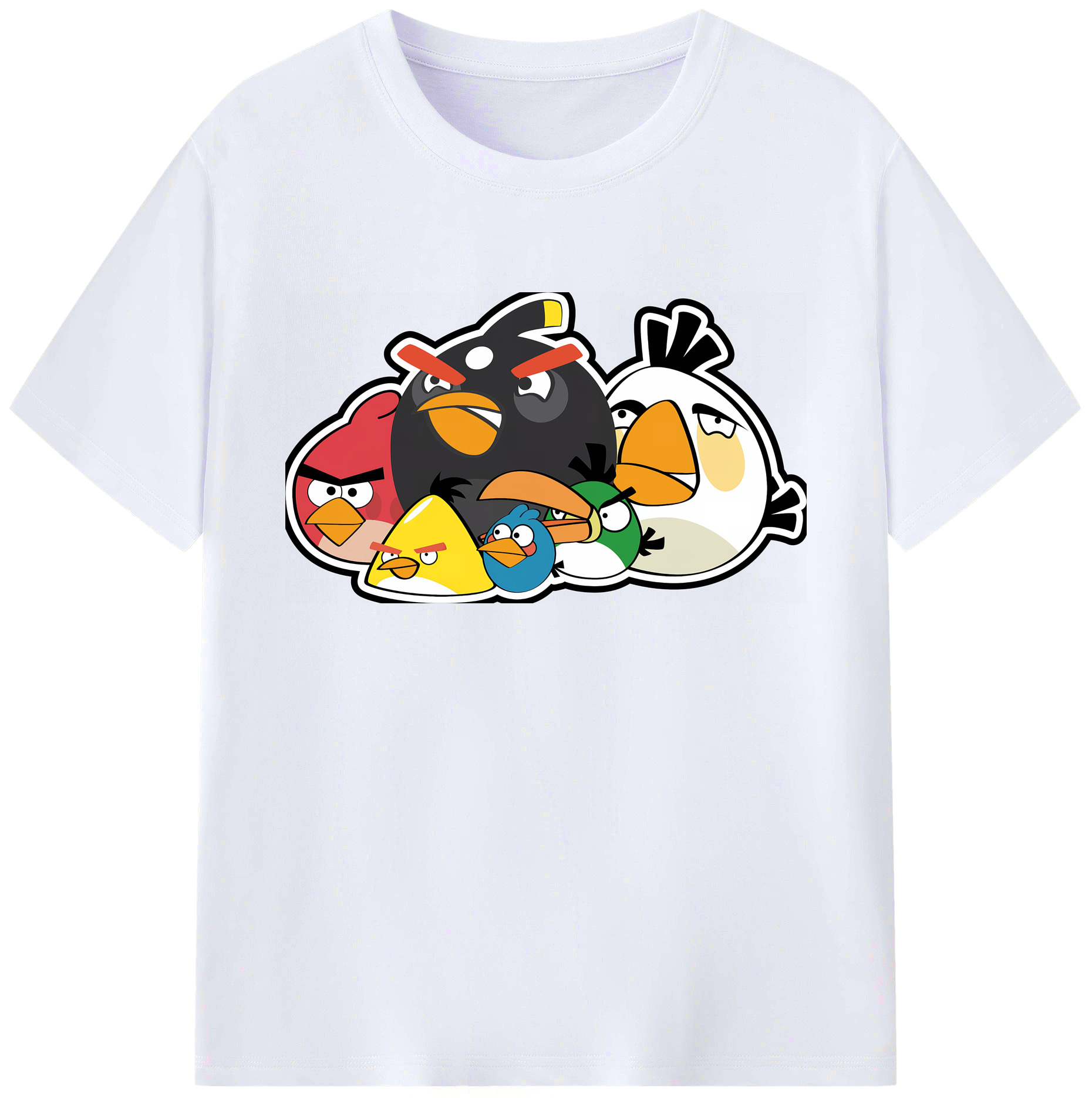（画像用） Angry Birds アングリーバード 綿100％ メンズ半袖Tシャツ｜肌触りやわらか＆通気性