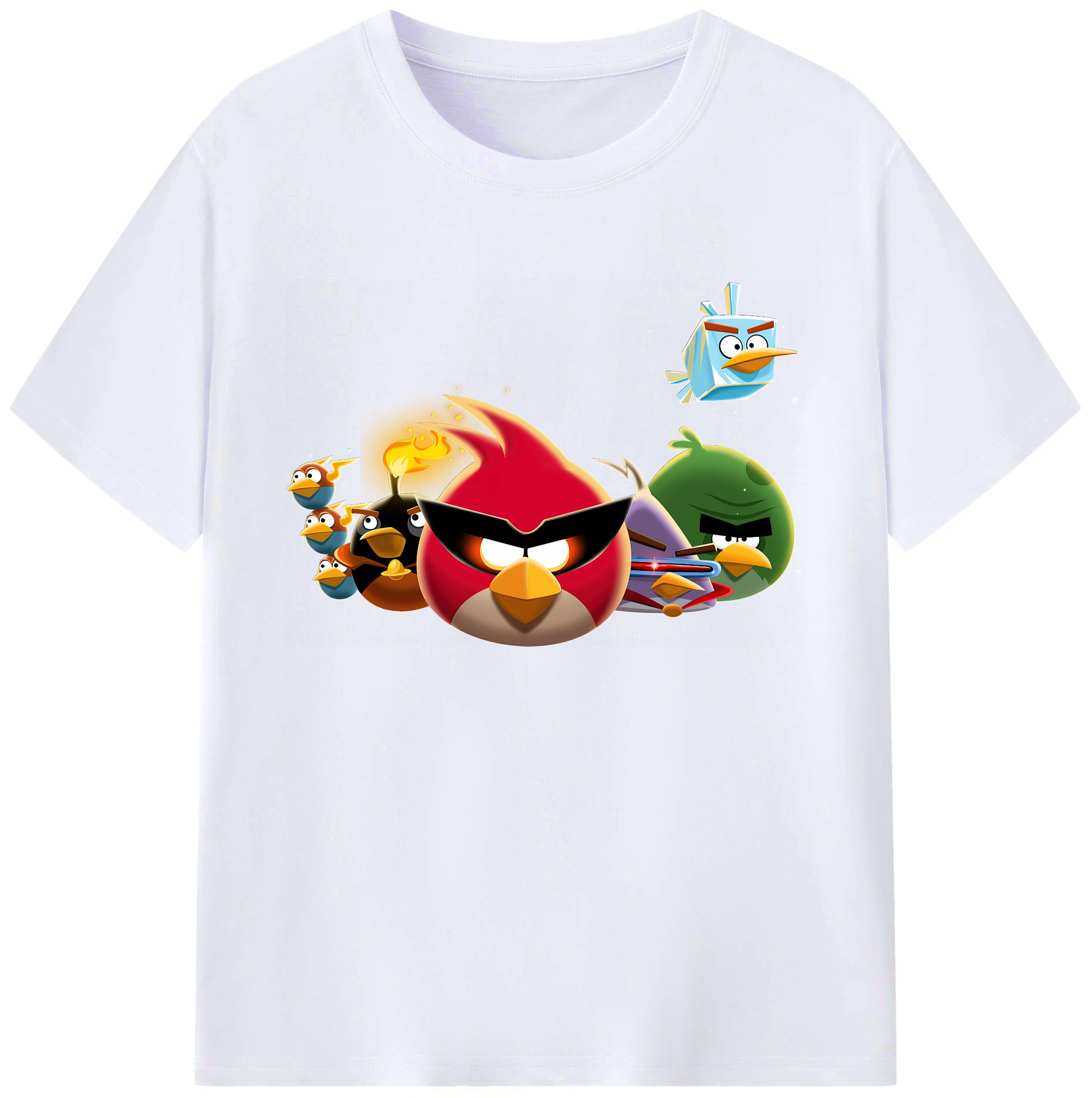 （画像用） Angry Birds アングリーバード 綿100％ メンズ半袖Tシャツ｜肌触りやわらか＆通気性