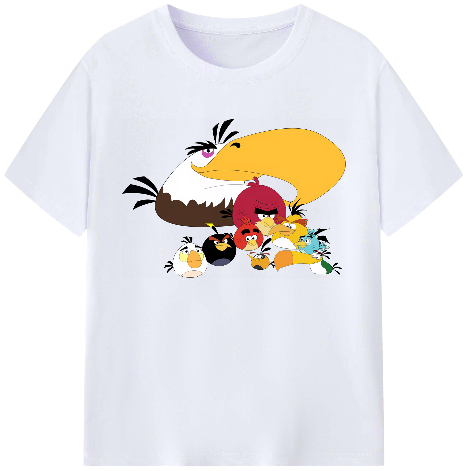 （画像用） Angry Birds アングリーバード 綿100％ メンズ半袖Tシャツ｜肌触りやわらか＆通気性