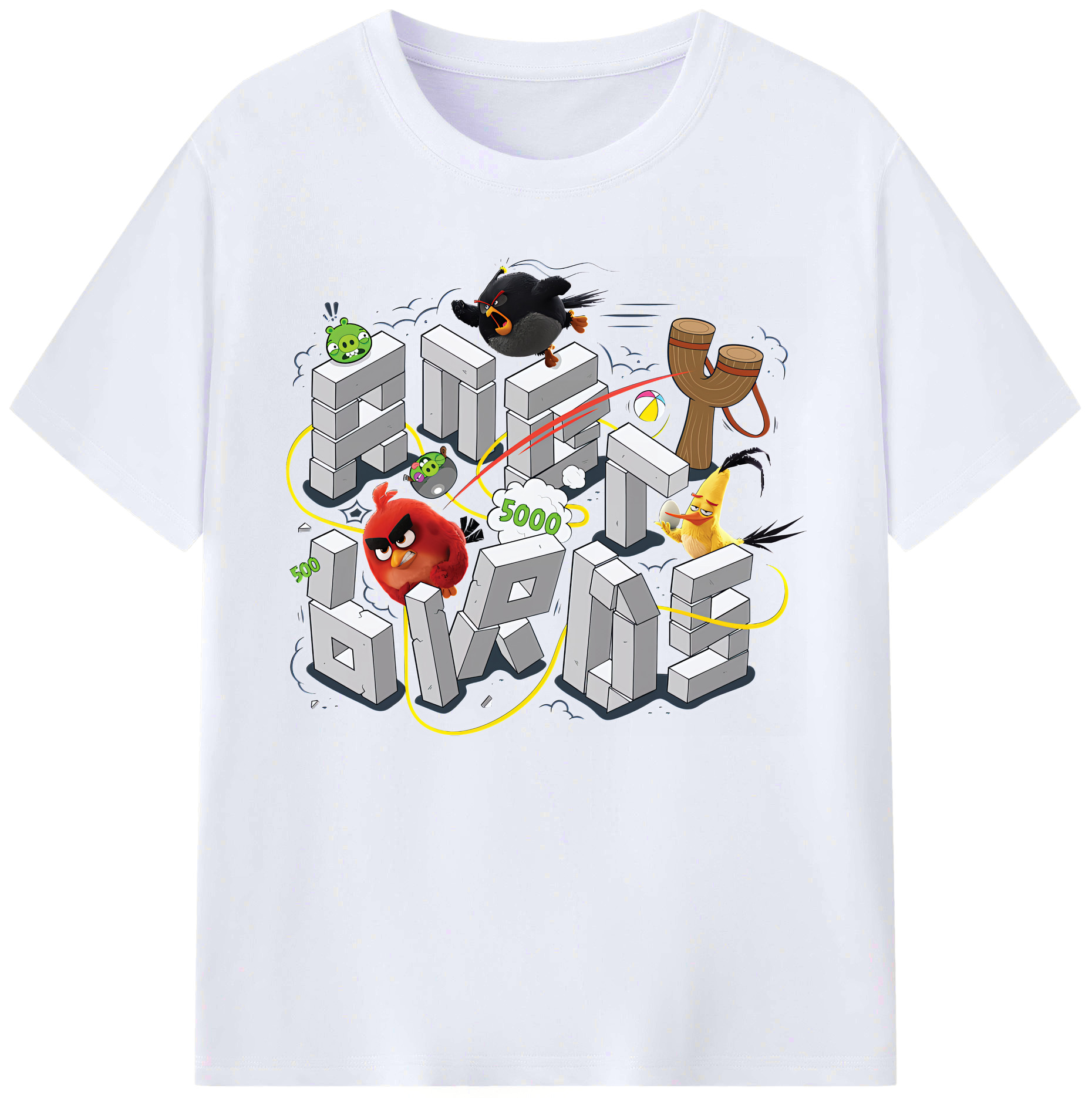 （画像用） Angry Birds アングリーバード 綿100％ メンズ半袖Tシャツ｜肌触りやわらか＆通気性