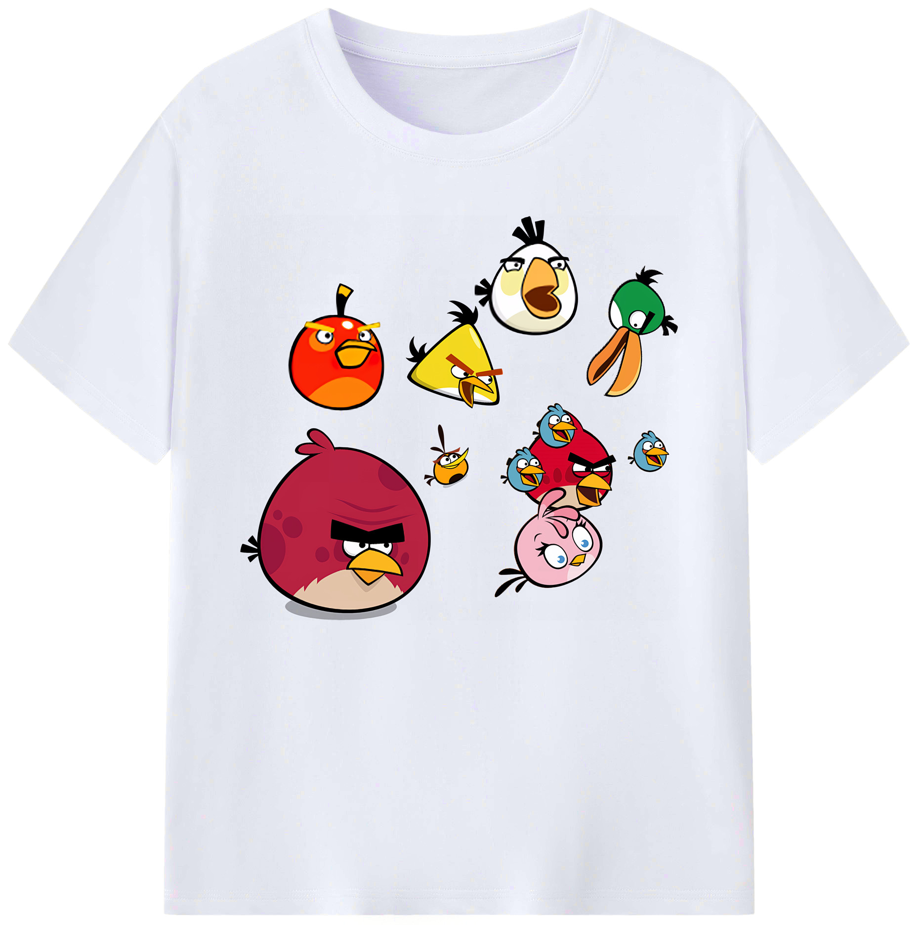 （画像用） Angry Birds アングリーバード 綿100％ メンズ半袖Tシャツ｜肌触りやわらか＆通気性
