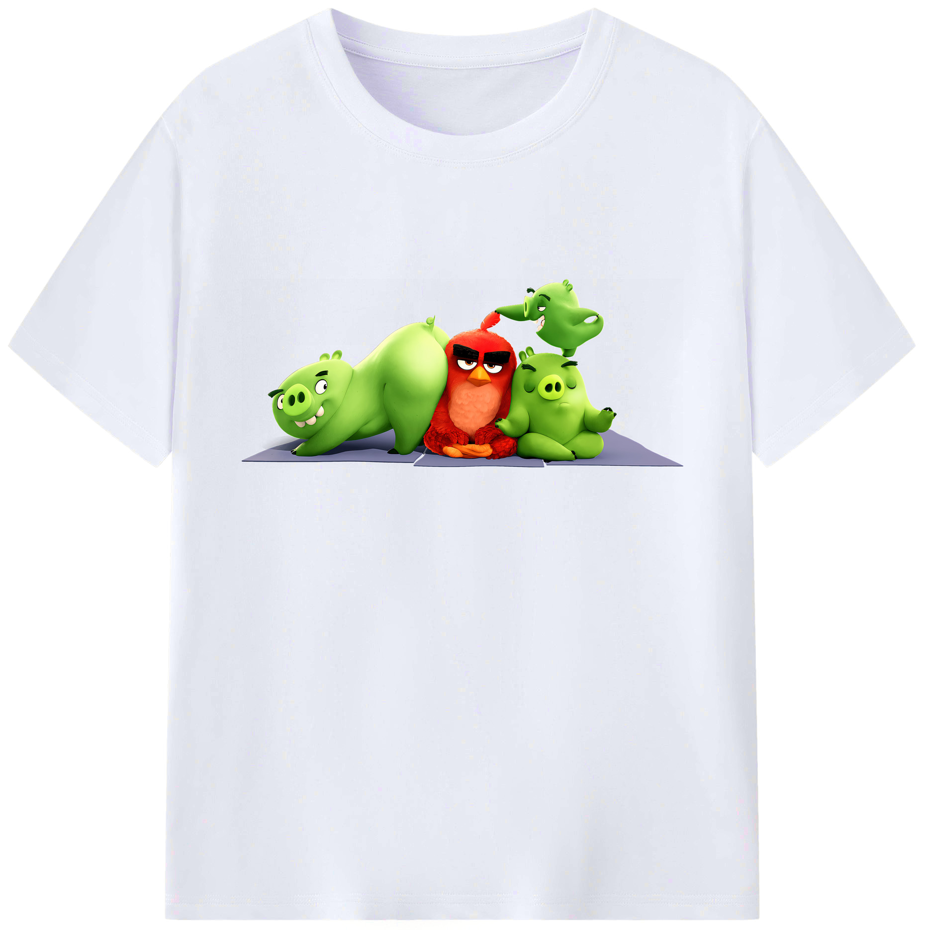 （画像用） Angry Birds アングリーバード 綿100％ メンズ半袖Tシャツ｜肌触りやわらか＆通気性