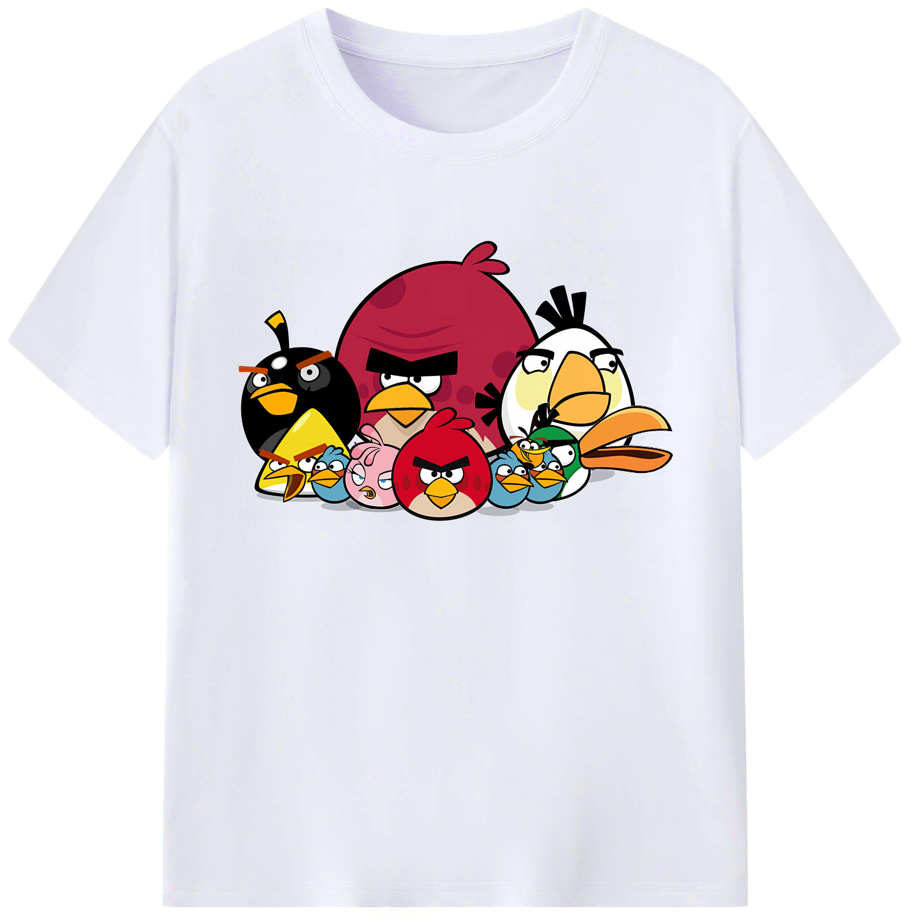 （画像用） Angry Birds アングリーバード 綿100％ メンズ半袖Tシャツ｜肌触りやわらか＆通気性