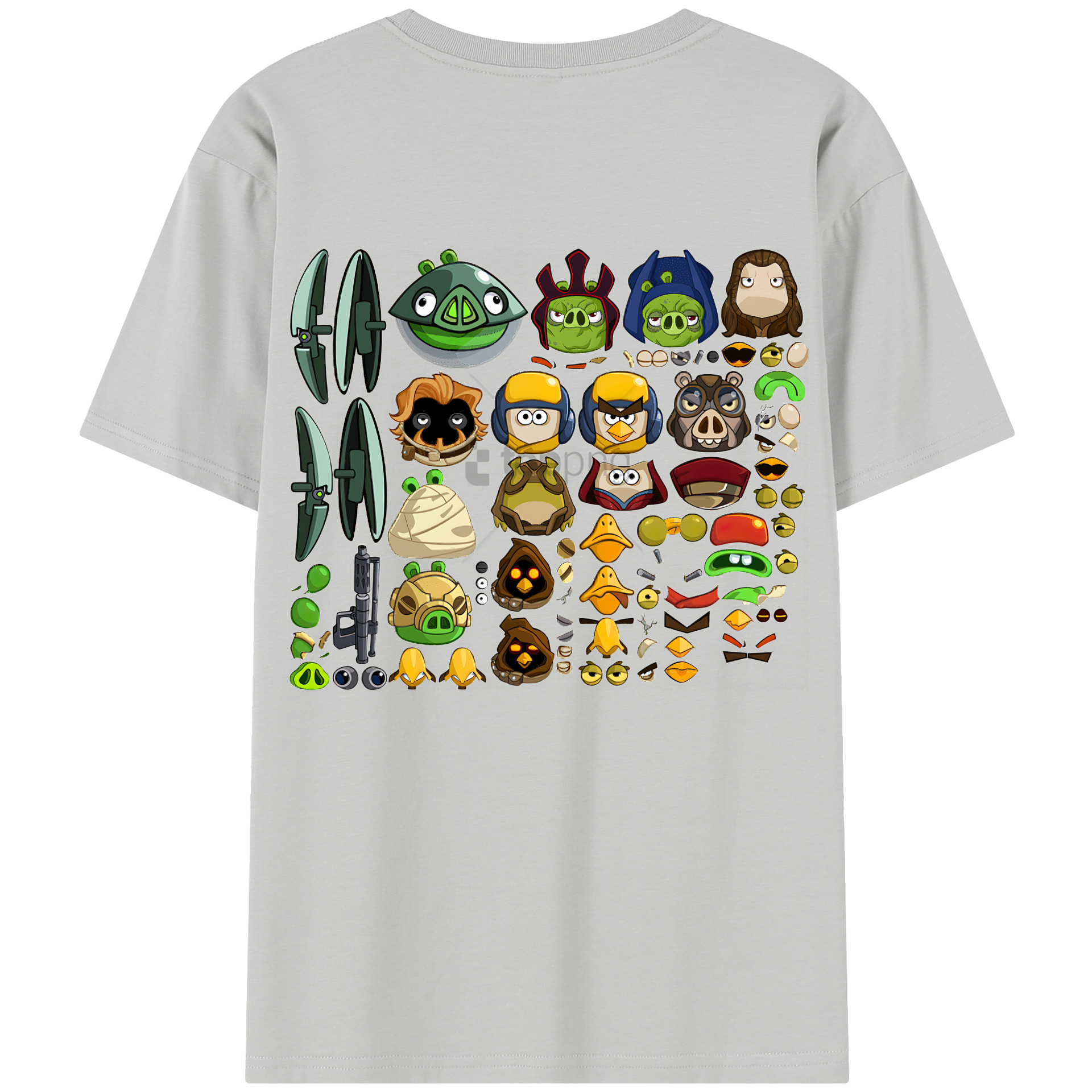 （画像用） Angry Birds アングリーバード レディース半袖Tシャツ(バックプリント)
