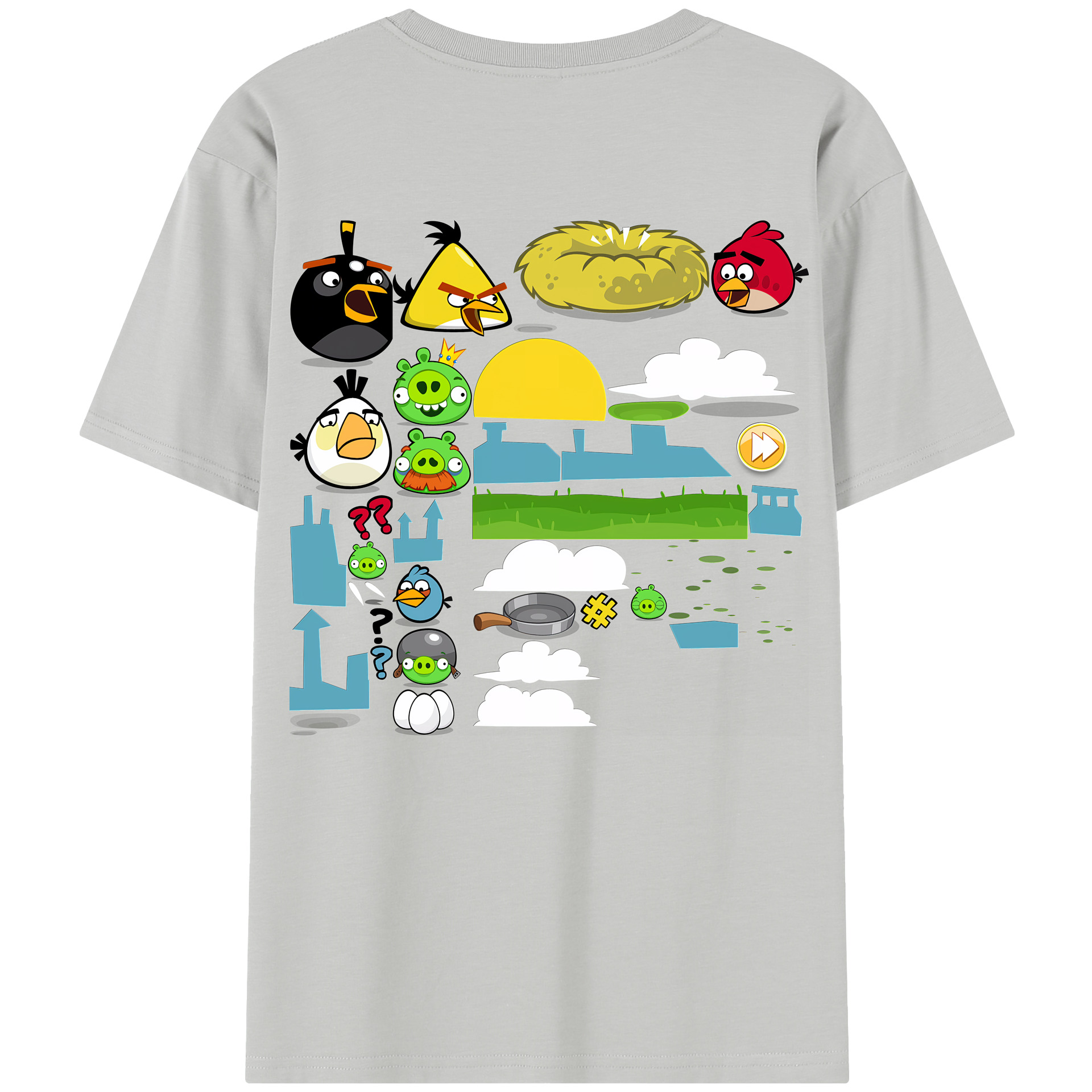 （画像用） Angry Birds アングリーバード レディース半袖Tシャツ(バックプリント)