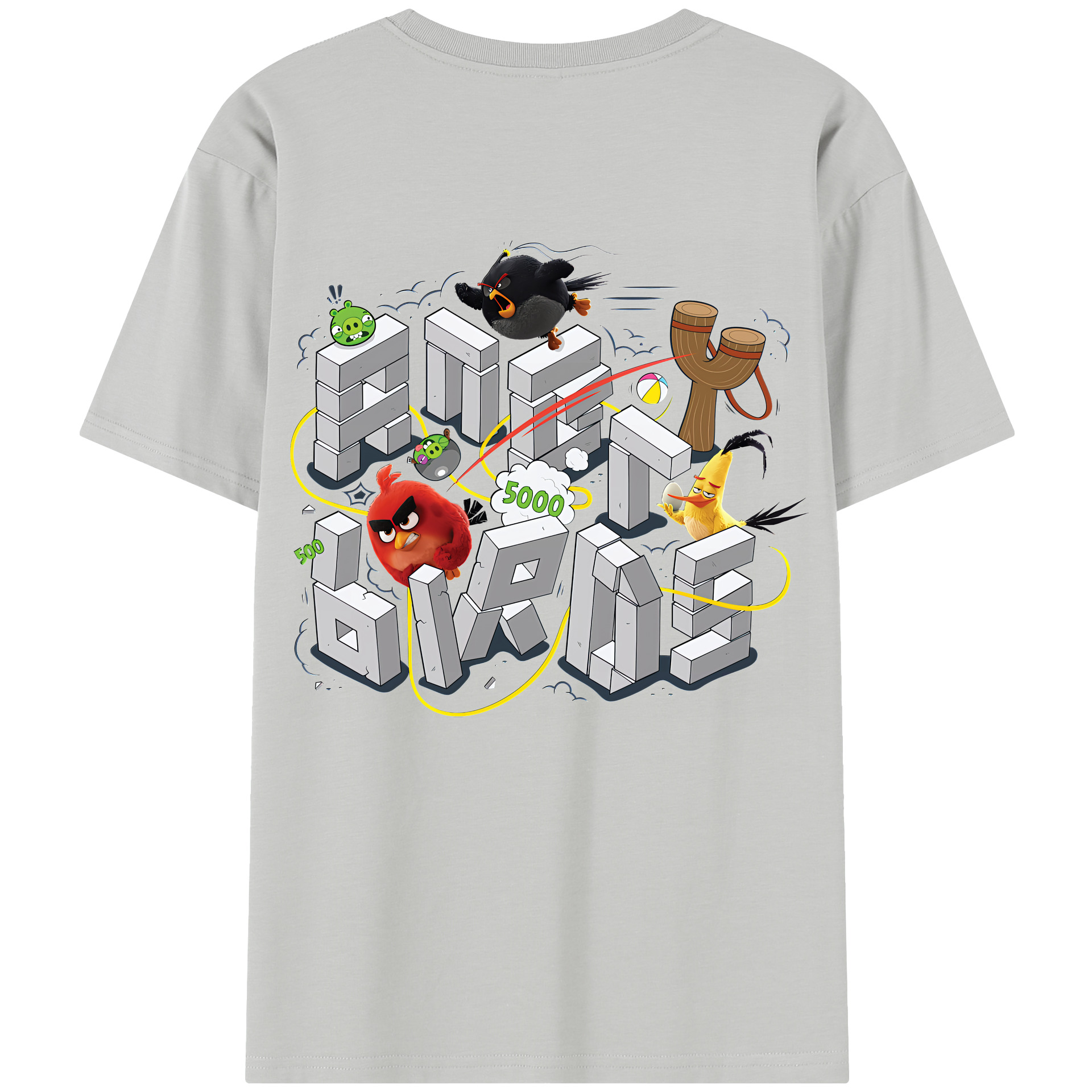 （画像用） Angry Birds アングリーバード レディース半袖Tシャツ(バックプリント)