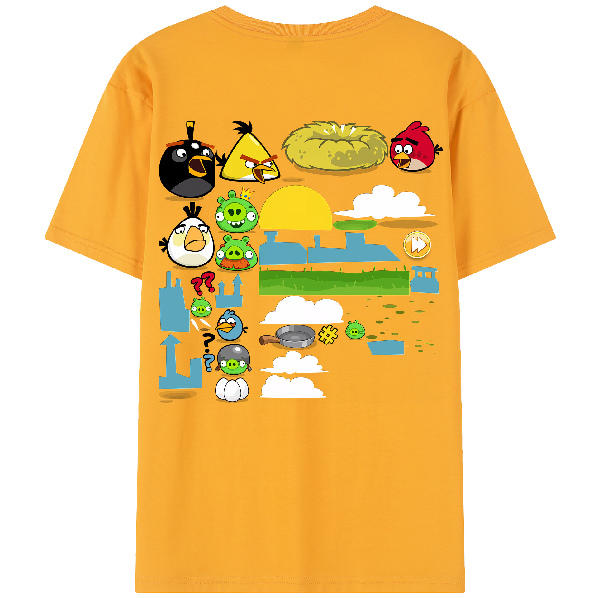 （画像用） Angry Birds アングリーバード レディース半袖Tシャツ(バックプリント)