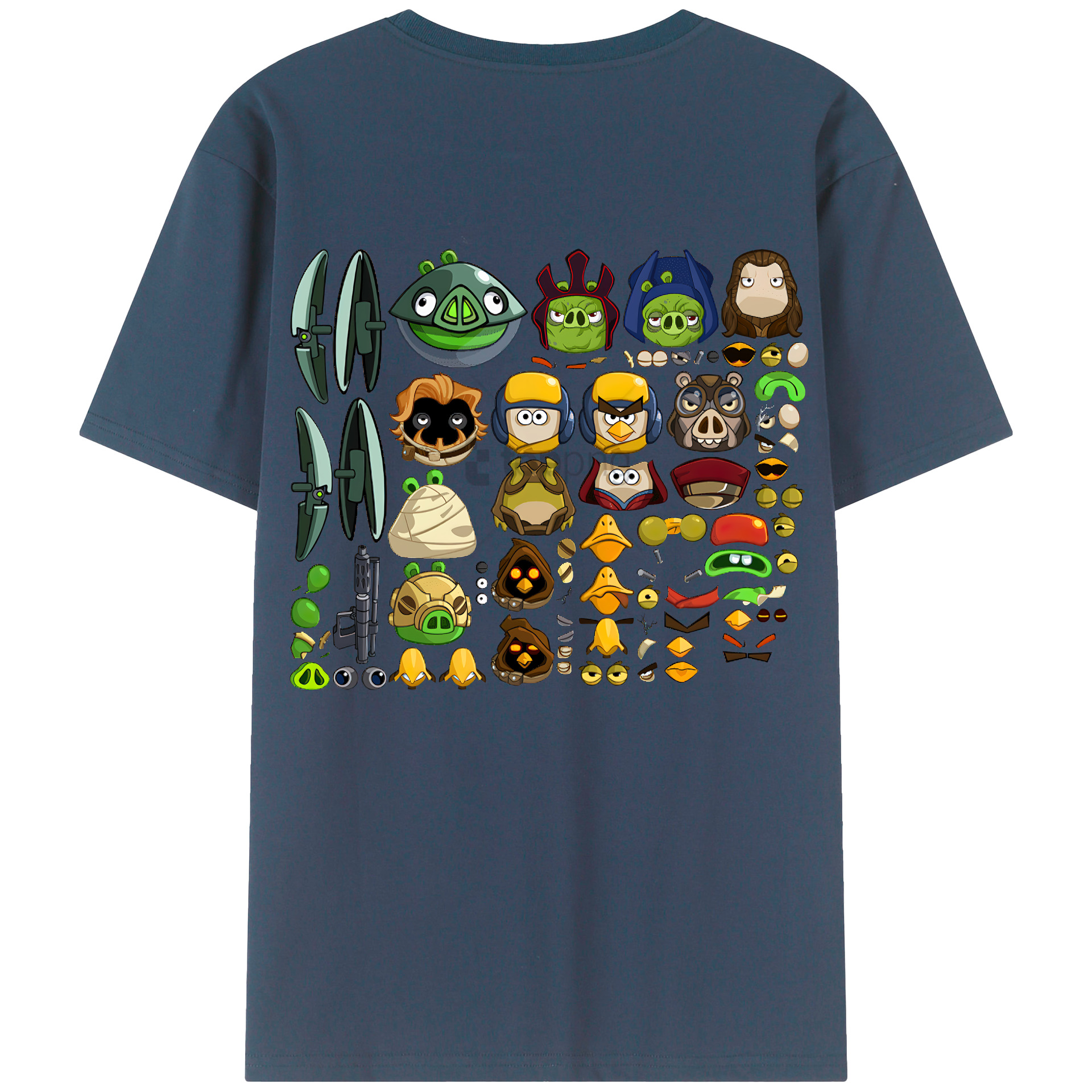 （画像用） Angry Birds アングリーバード レディース半袖Tシャツ(バックプリント)