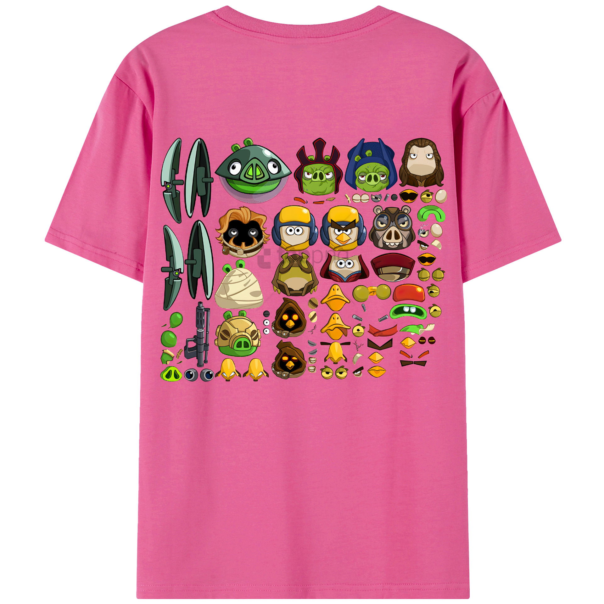 （画像用） Angry Birds アングリーバード レディース半袖Tシャツ(バックプリント)