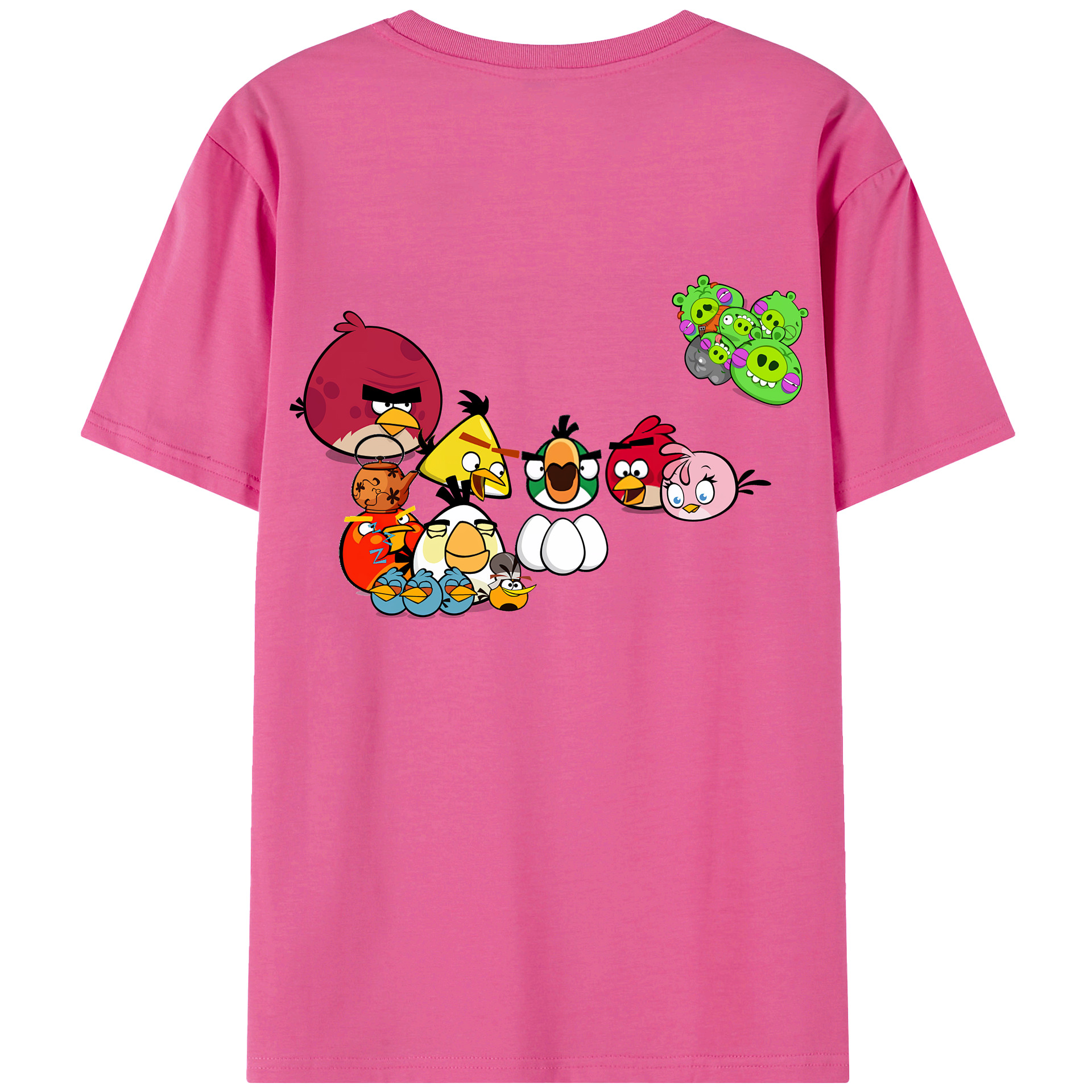 （画像用） Angry Birds アングリーバード レディース半袖Tシャツ(バックプリント)