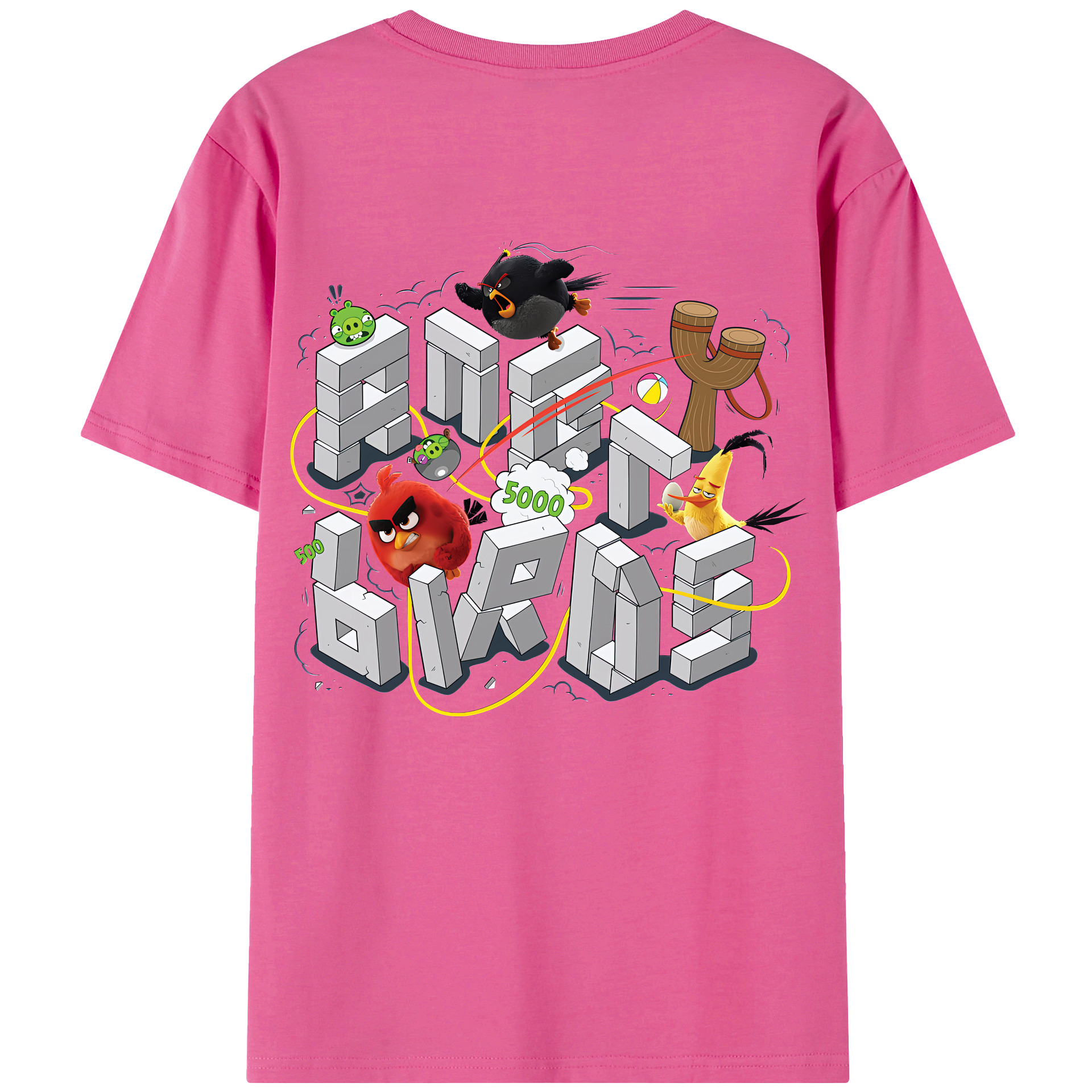 （画像用） Angry Birds アングリーバード レディース半袖Tシャツ(バックプリント)