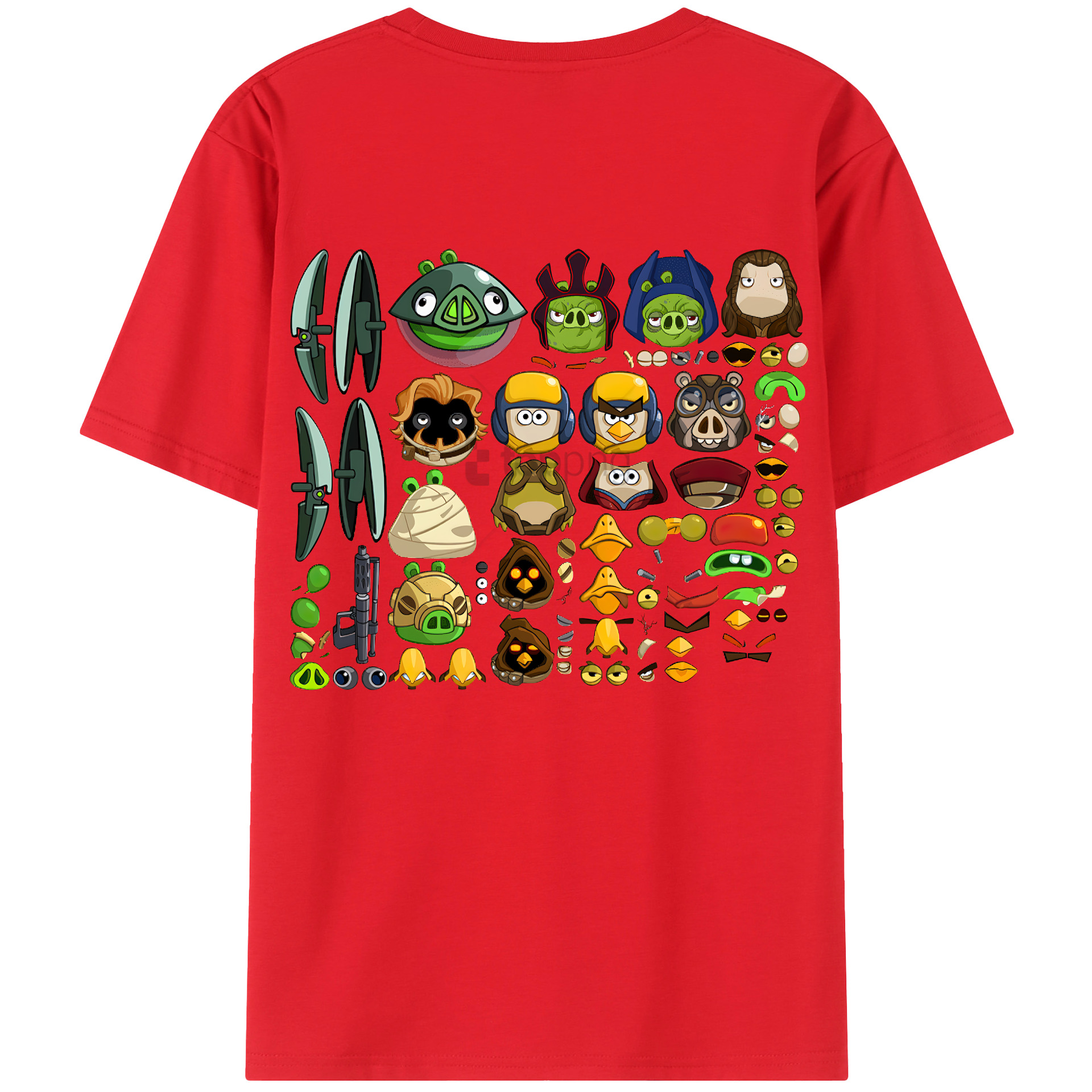 （画像用） Angry Birds アングリーバード レディース半袖Tシャツ(バックプリント)