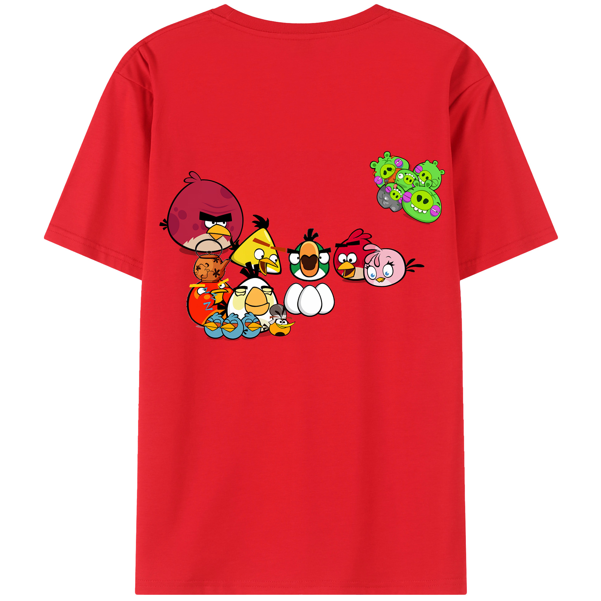 （画像用） Angry Birds アングリーバード レディース半袖Tシャツ(バックプリント)