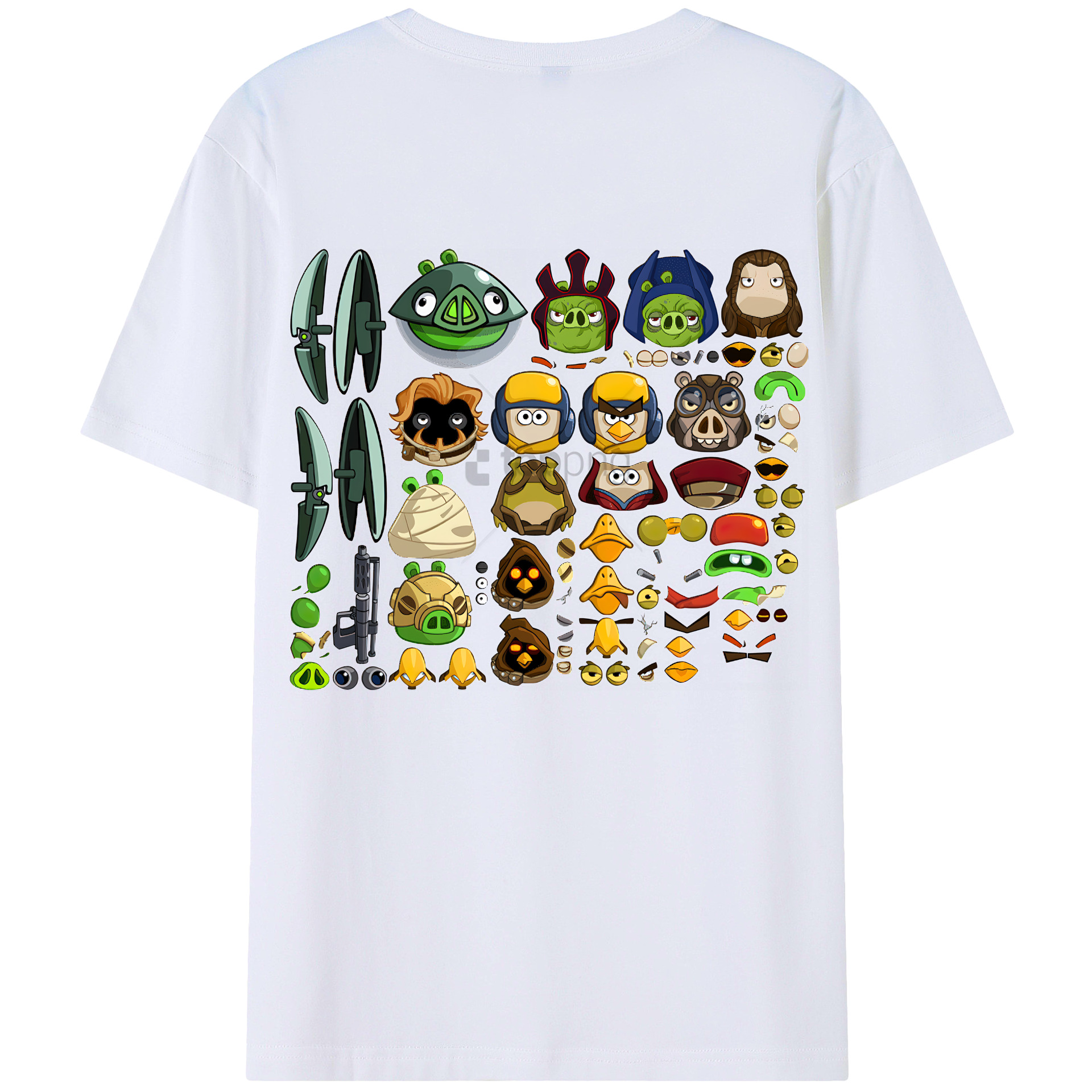 （画像用） Angry Birds アングリーバード レディース半袖Tシャツ(バックプリント)