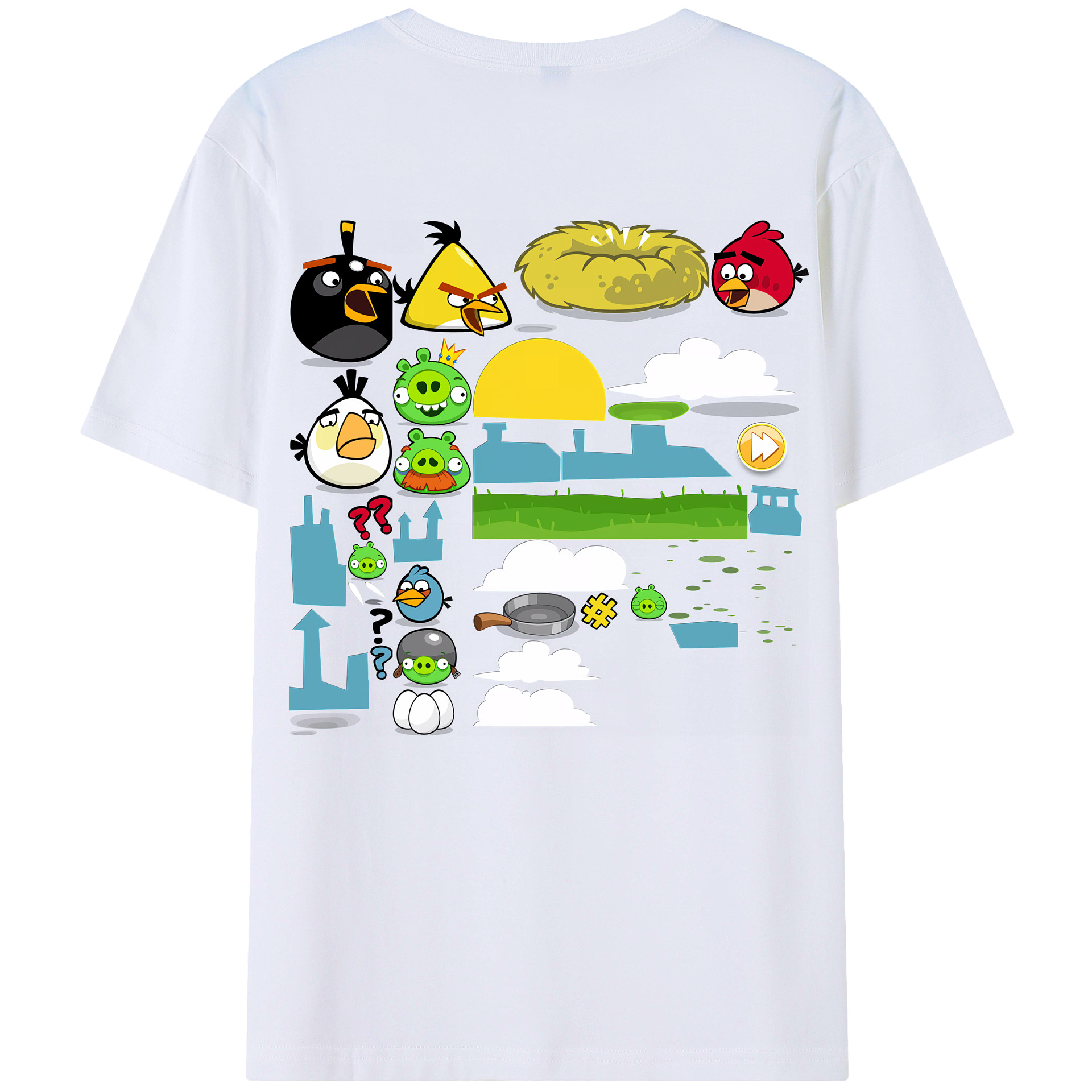 （画像用） Angry Birds アングリーバード レディース半袖Tシャツ(バックプリント)