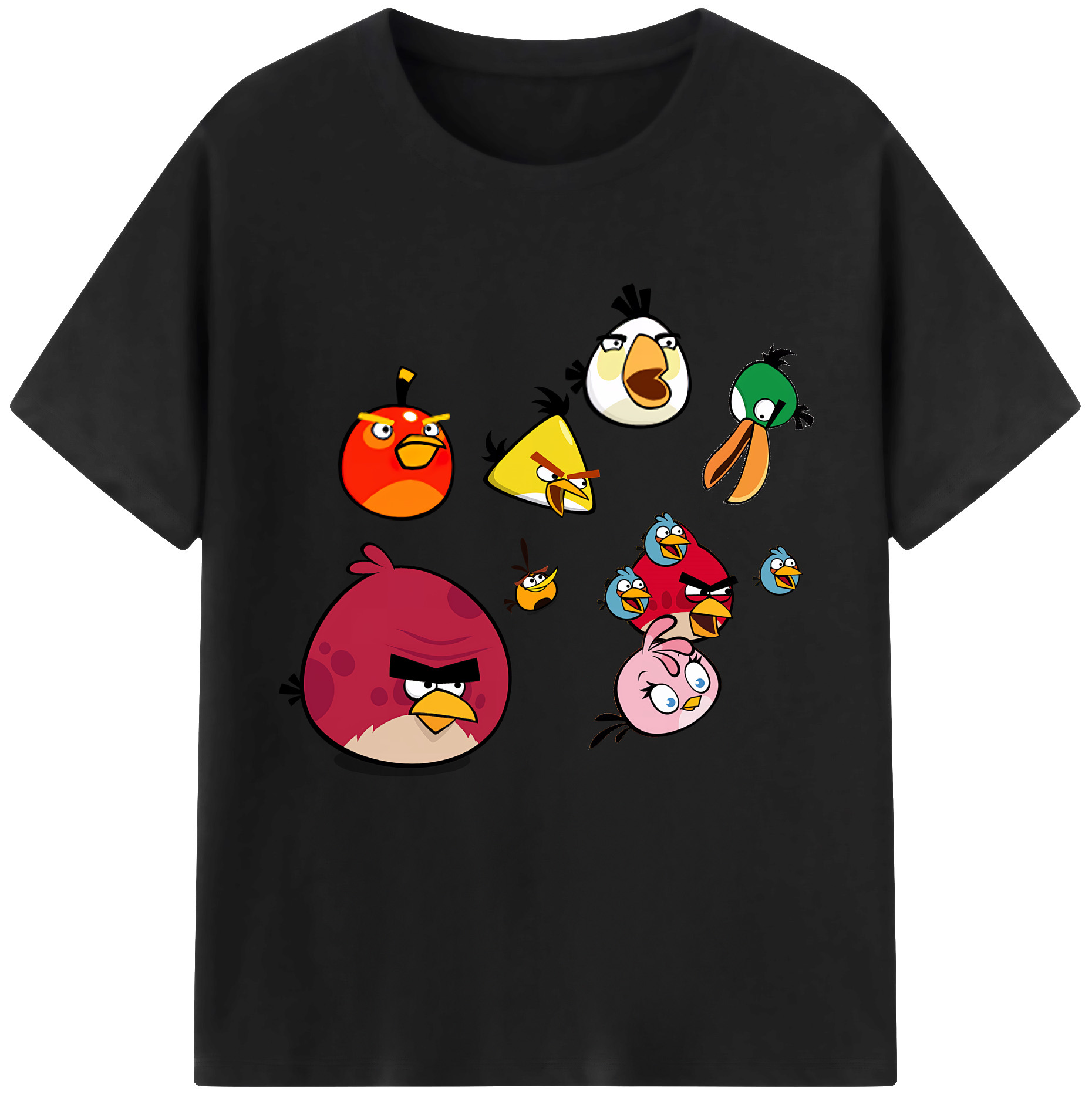 （画像用） Angry Birds アングリーバード レディースカジュアルプリントTシャツ（綿100％）