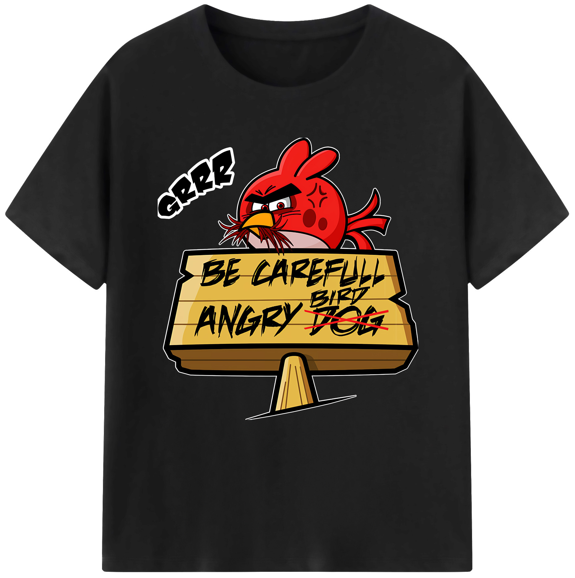 （画像用） Angry Birds アングリーバード レディースカジュアルプリントTシャツ（綿100％）