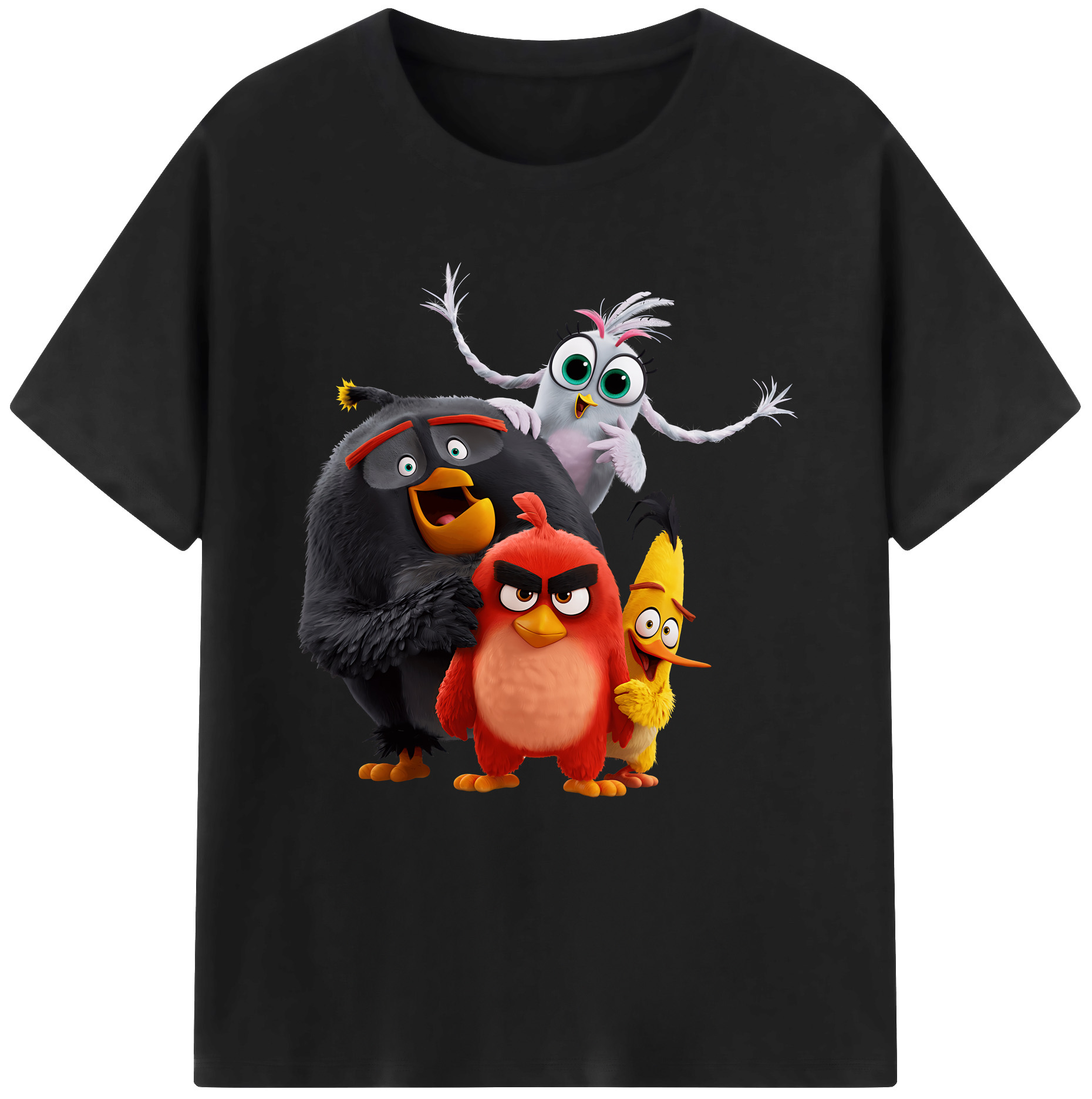 （画像用） Angry Birds アングリーバード レディースカジュアルプリントTシャツ（綿100％）