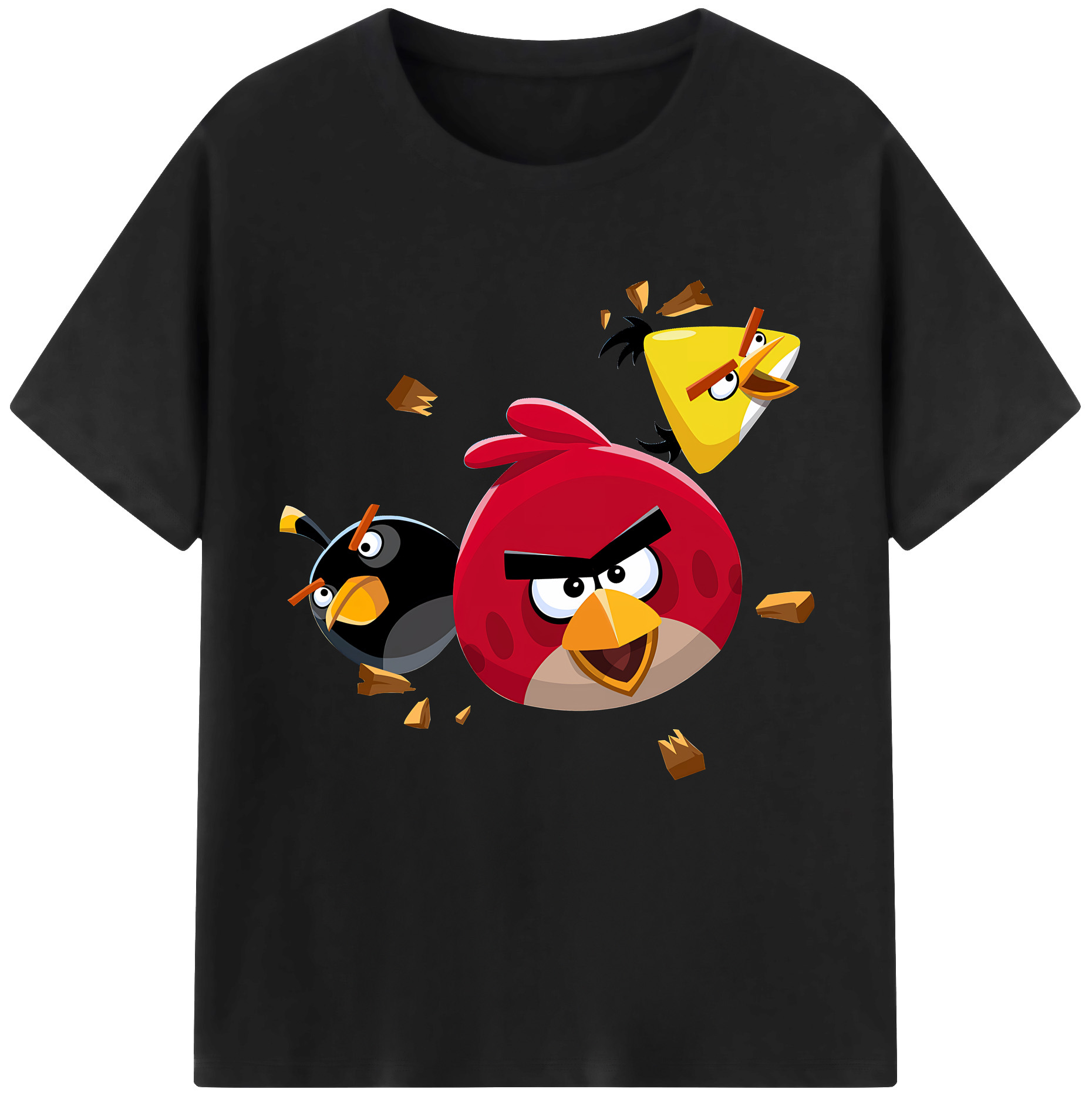 （画像用） Angry Birds アングリーバード レディースカジュアルプリントTシャツ（綿100％）